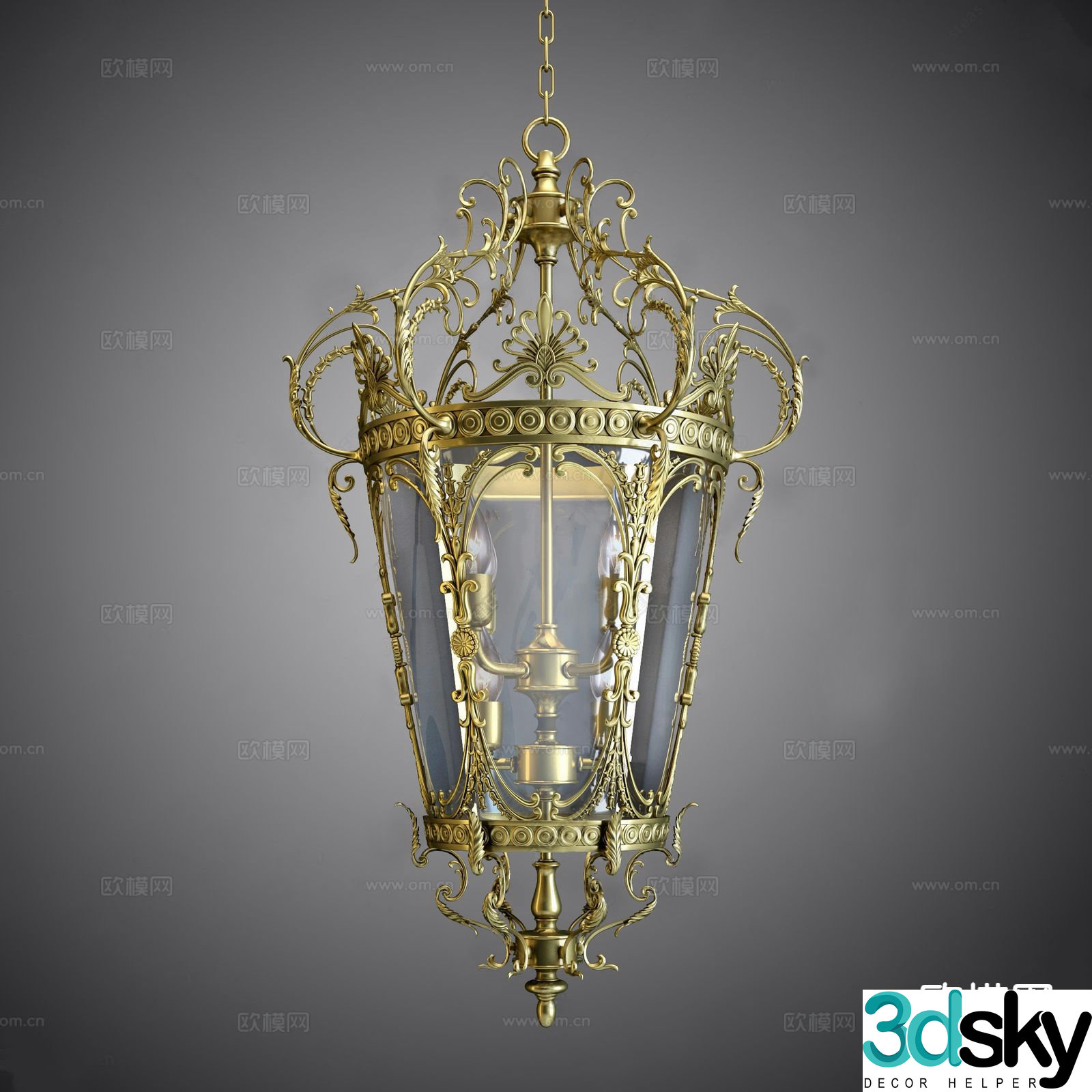 European luxury chandelier 3d model