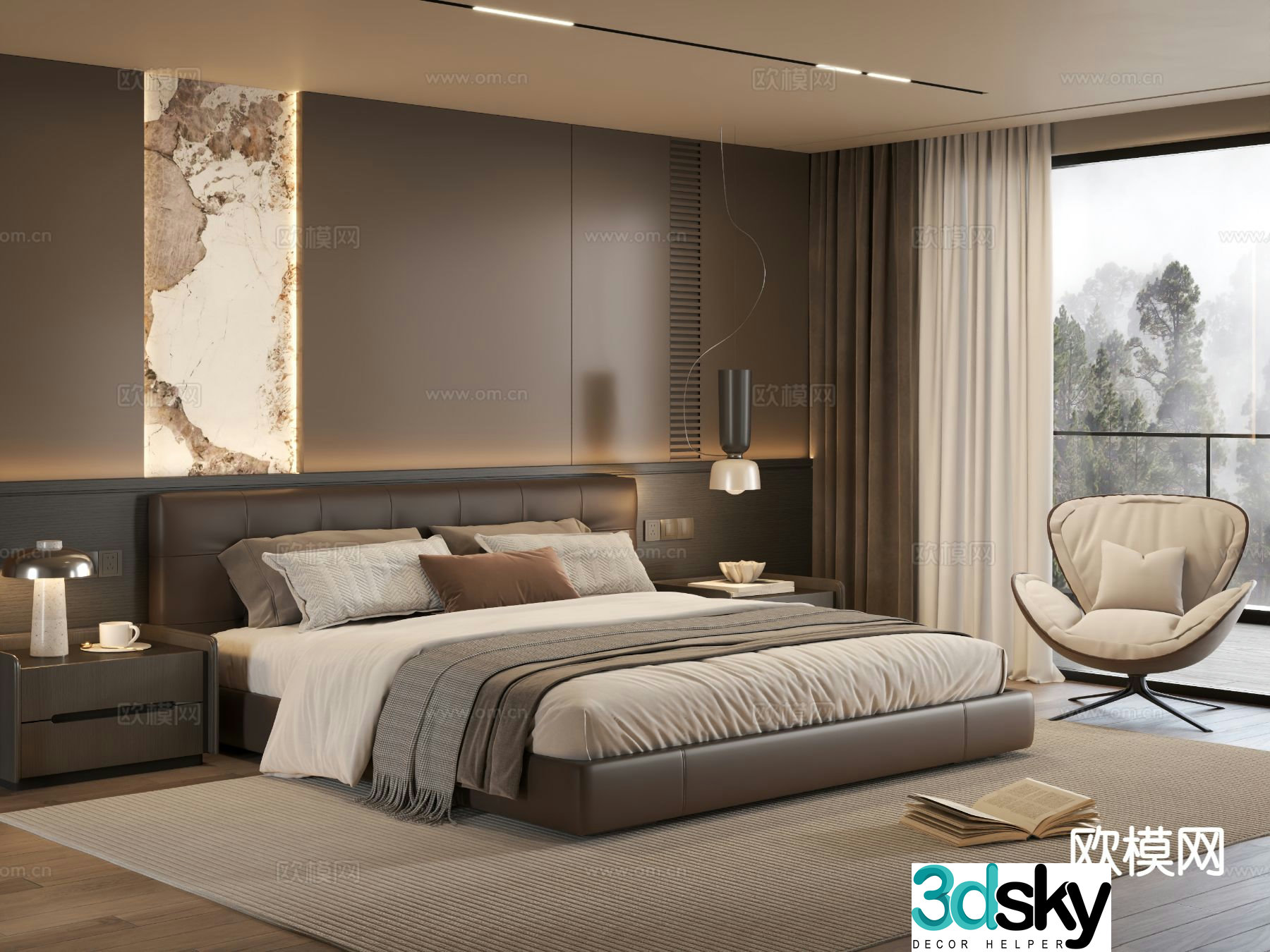 Italian style bedroom master bedroom 3d model