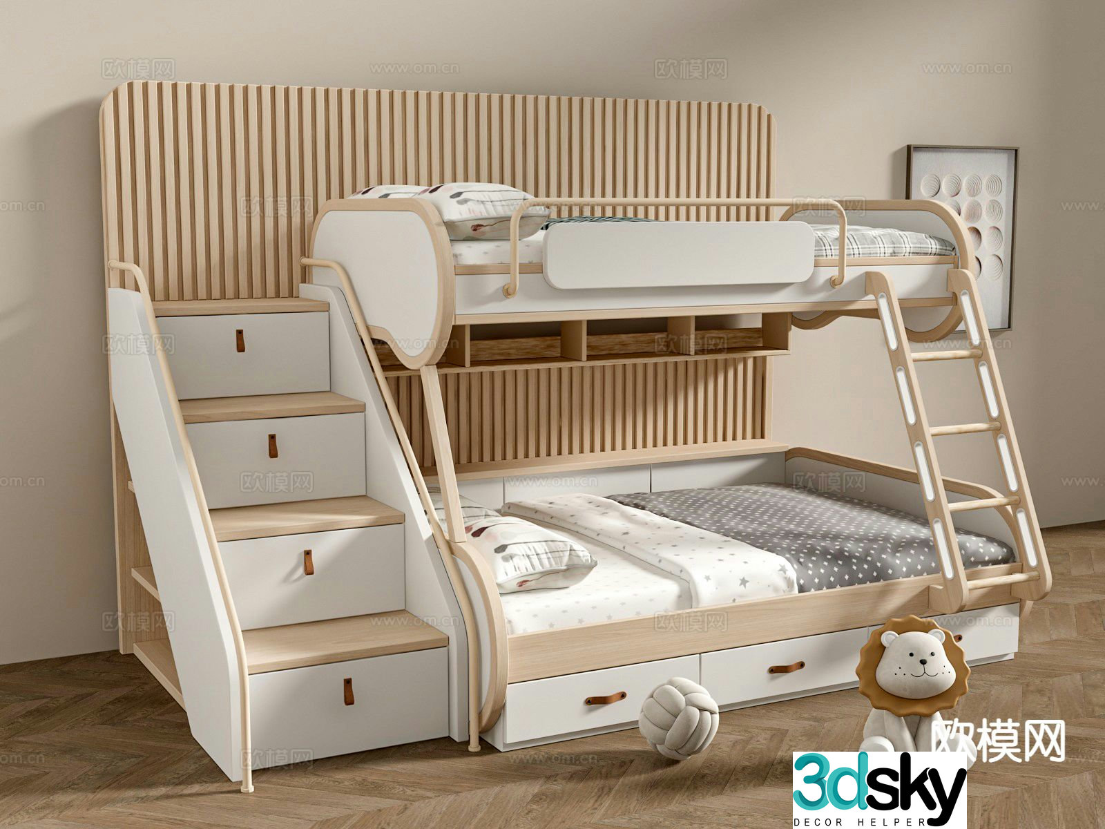 Children’s bunk bed 3d model