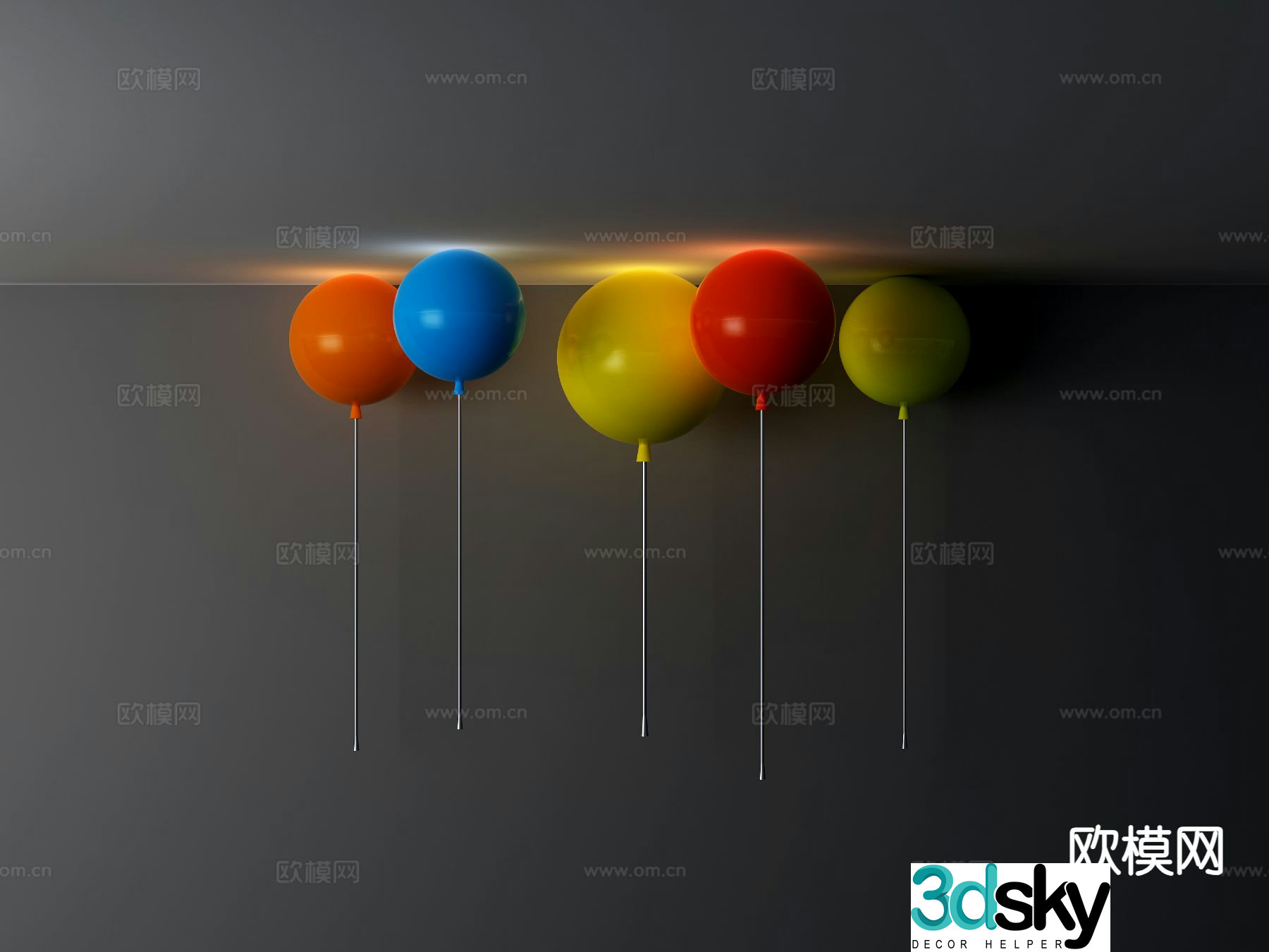 Modern balloon light 3d model