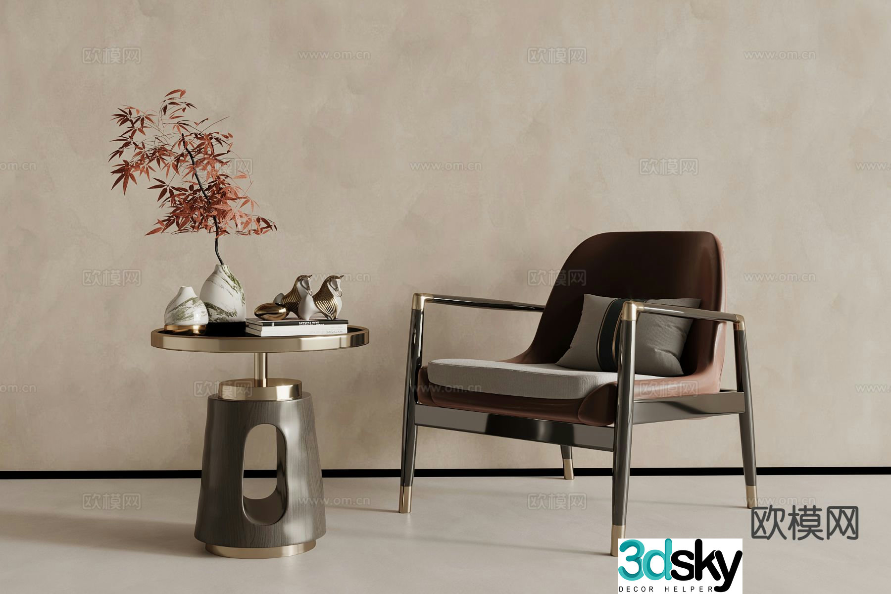 New Chinese style leisure chair 3d model
