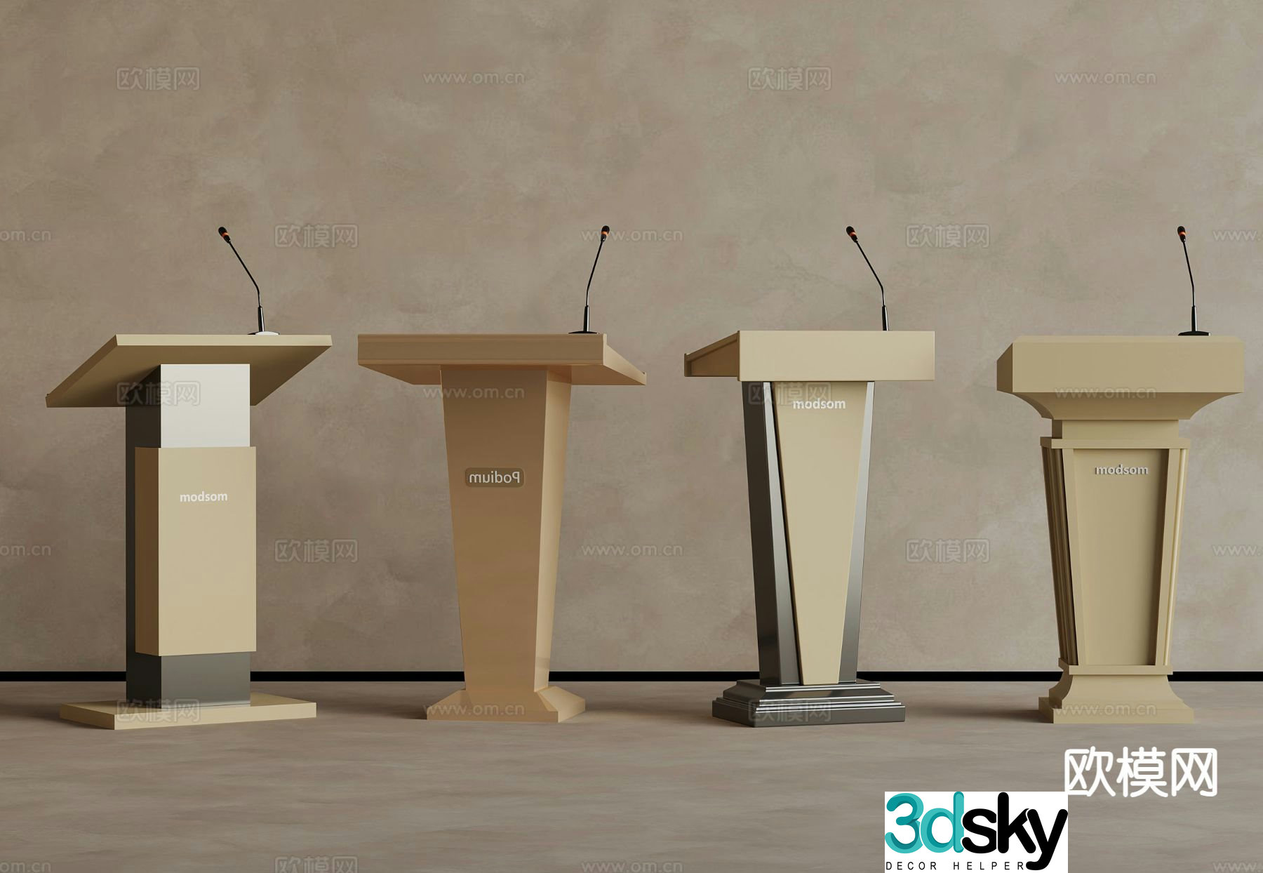 modern podium podium 3d model