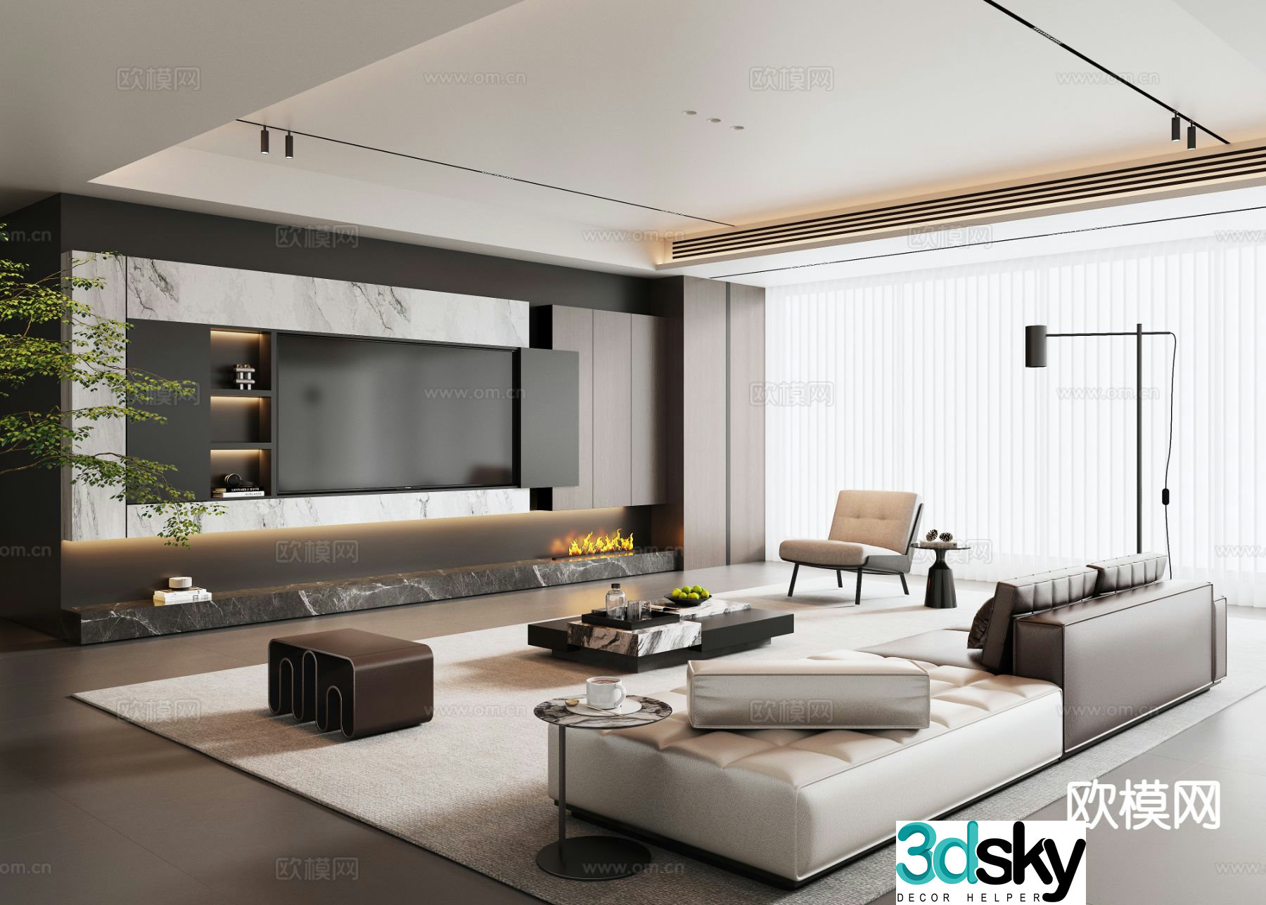 Italian living room 3d model