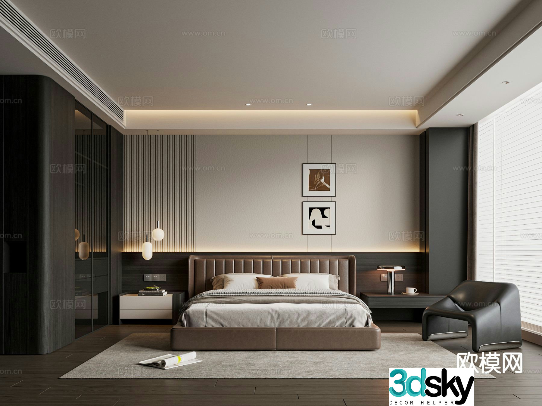 Italian style bedroom master bedroom 3d model