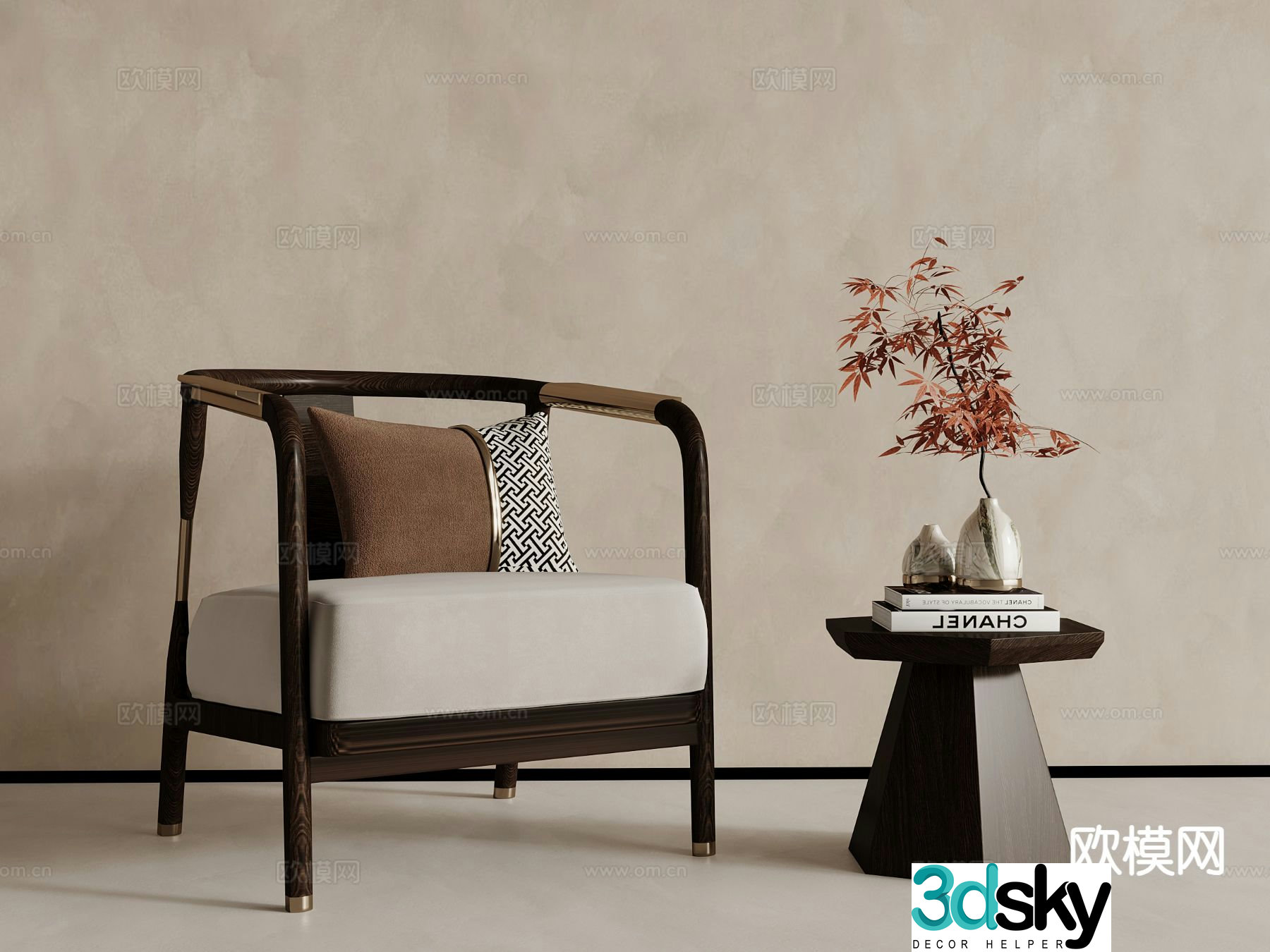 New Chinese style leisure chair 3d model