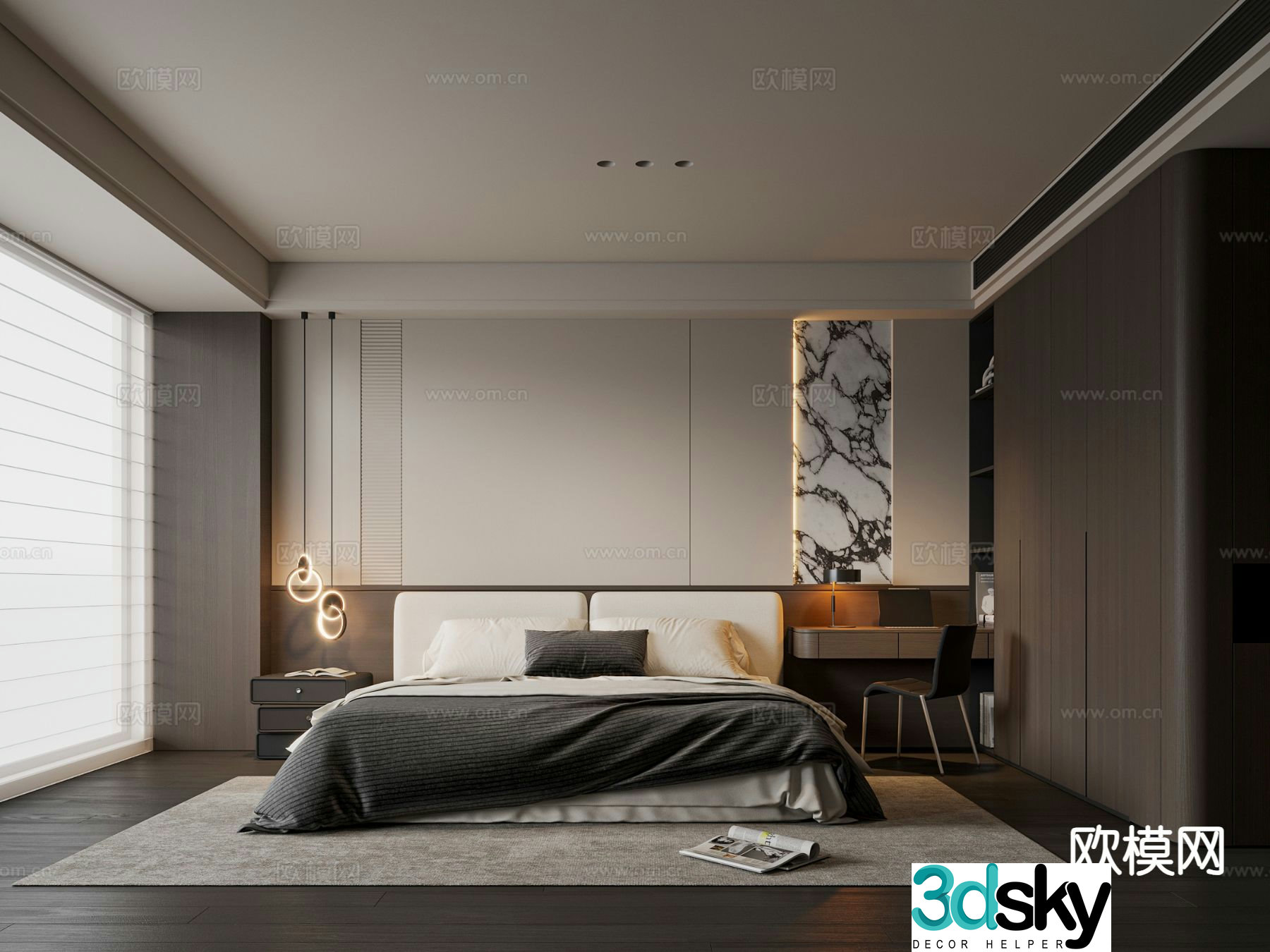 Italian style bedroom master bedroom 3d model