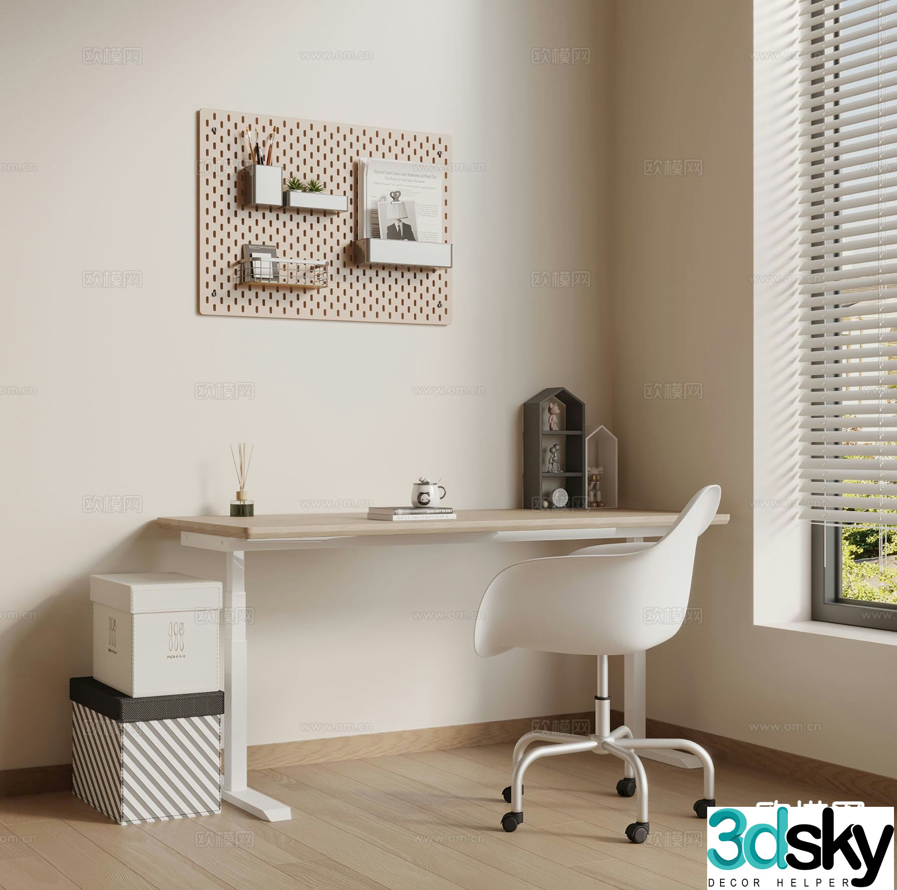 Modern desk 3d model