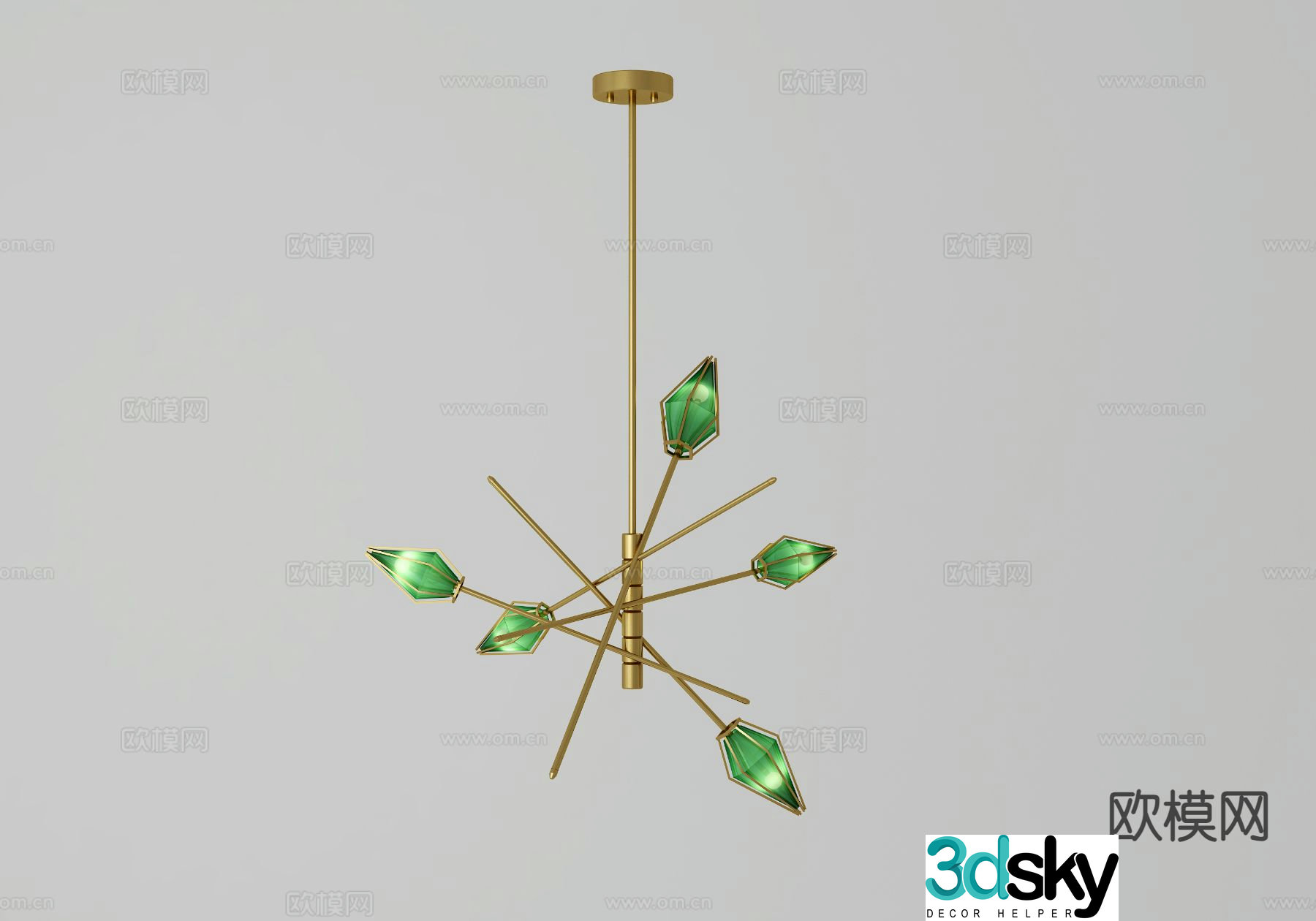 Nordic Emerald metal chandelier 3d model
