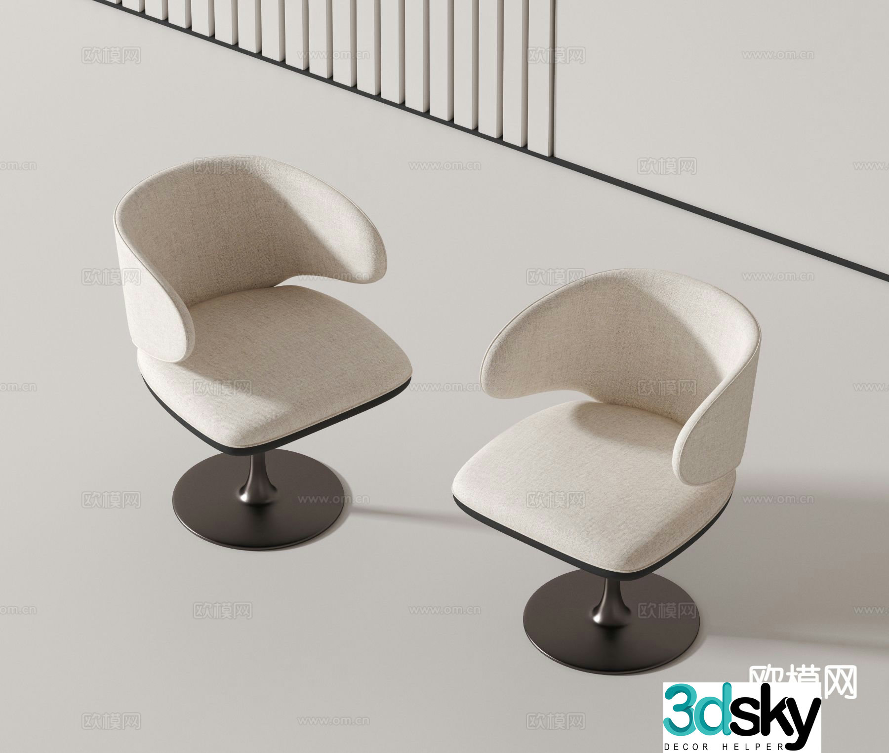 Modern single chair leisure chair 3d model