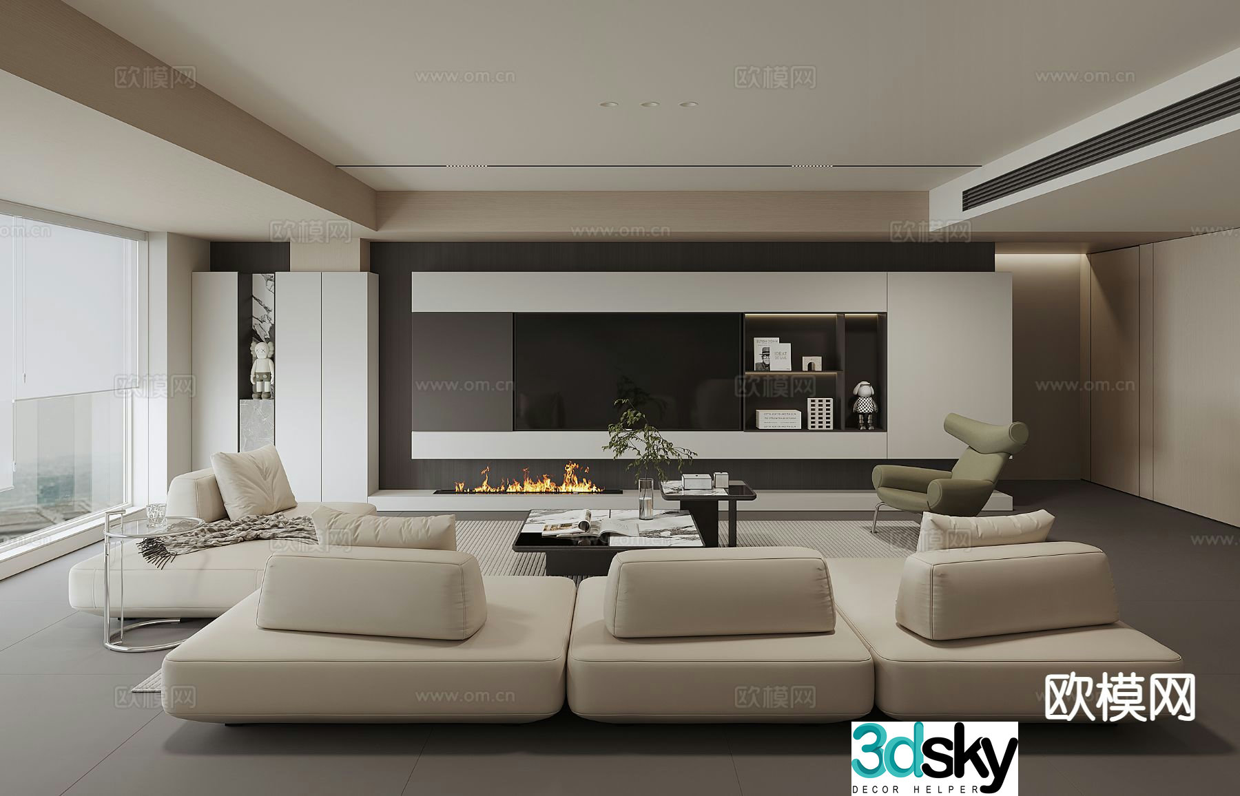Modern living room 3d model