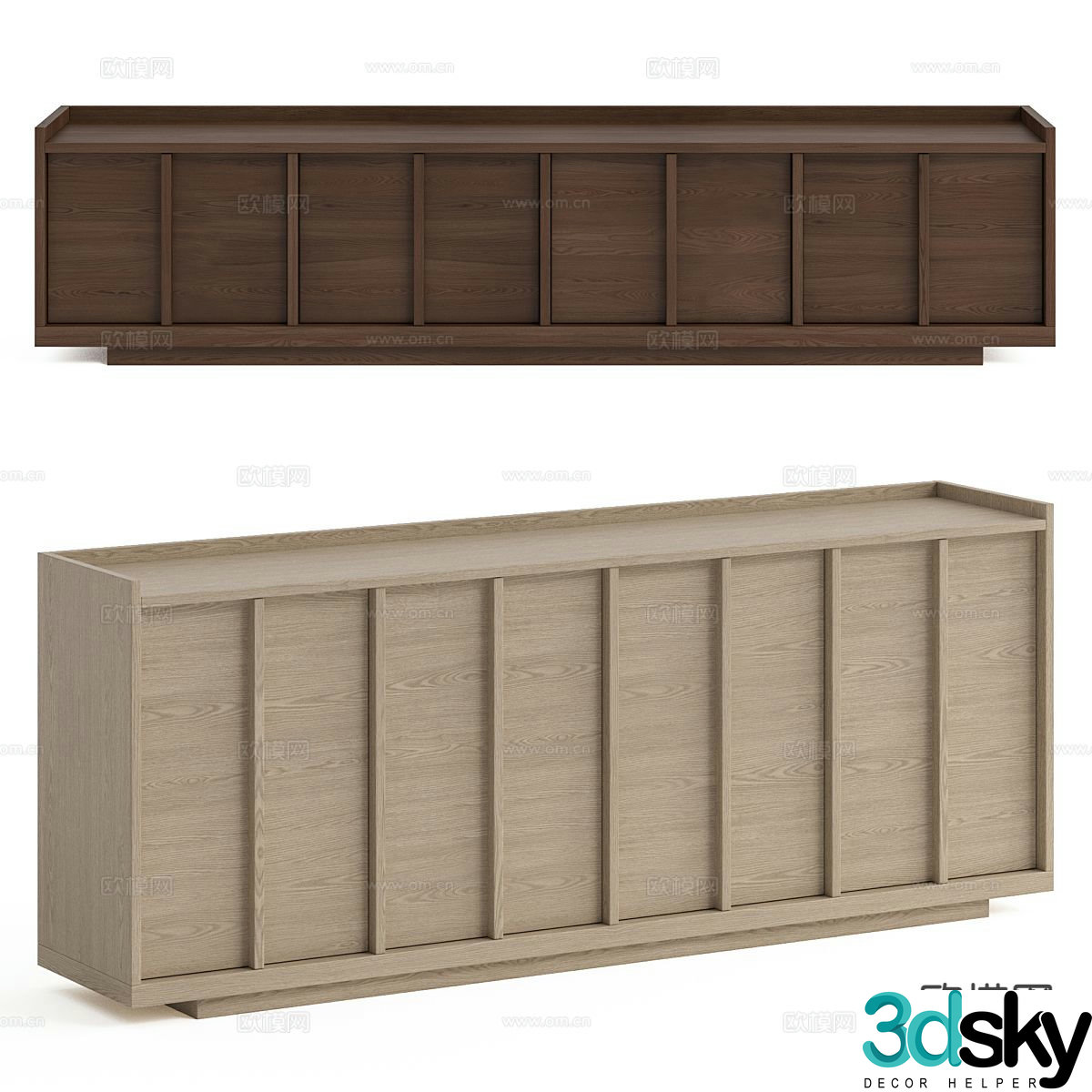 Log style TV cabinet storage cabinet 3d model