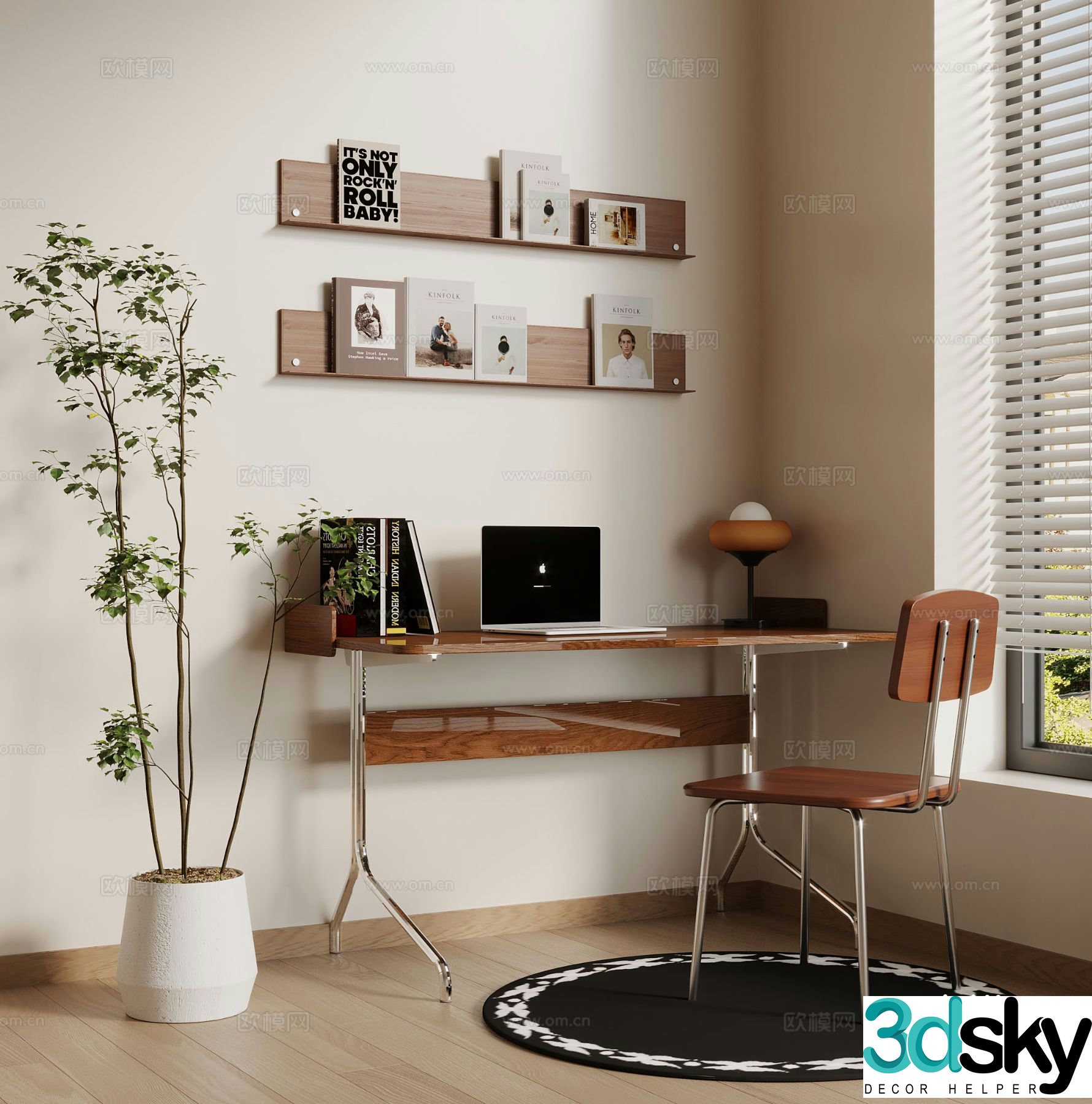 Medieval style desk desk 3d model