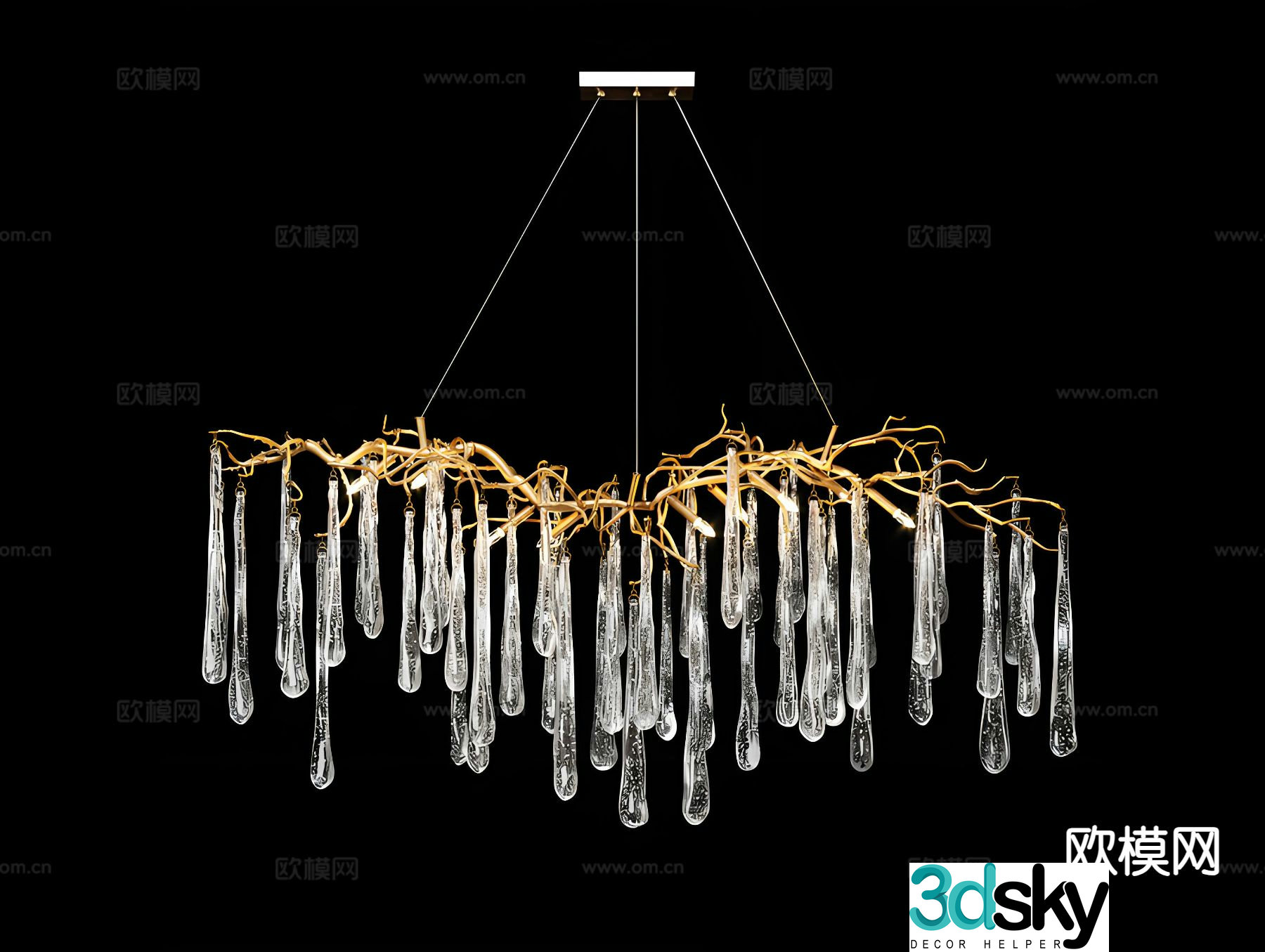 Modern chandelier crystal lamp 3d model