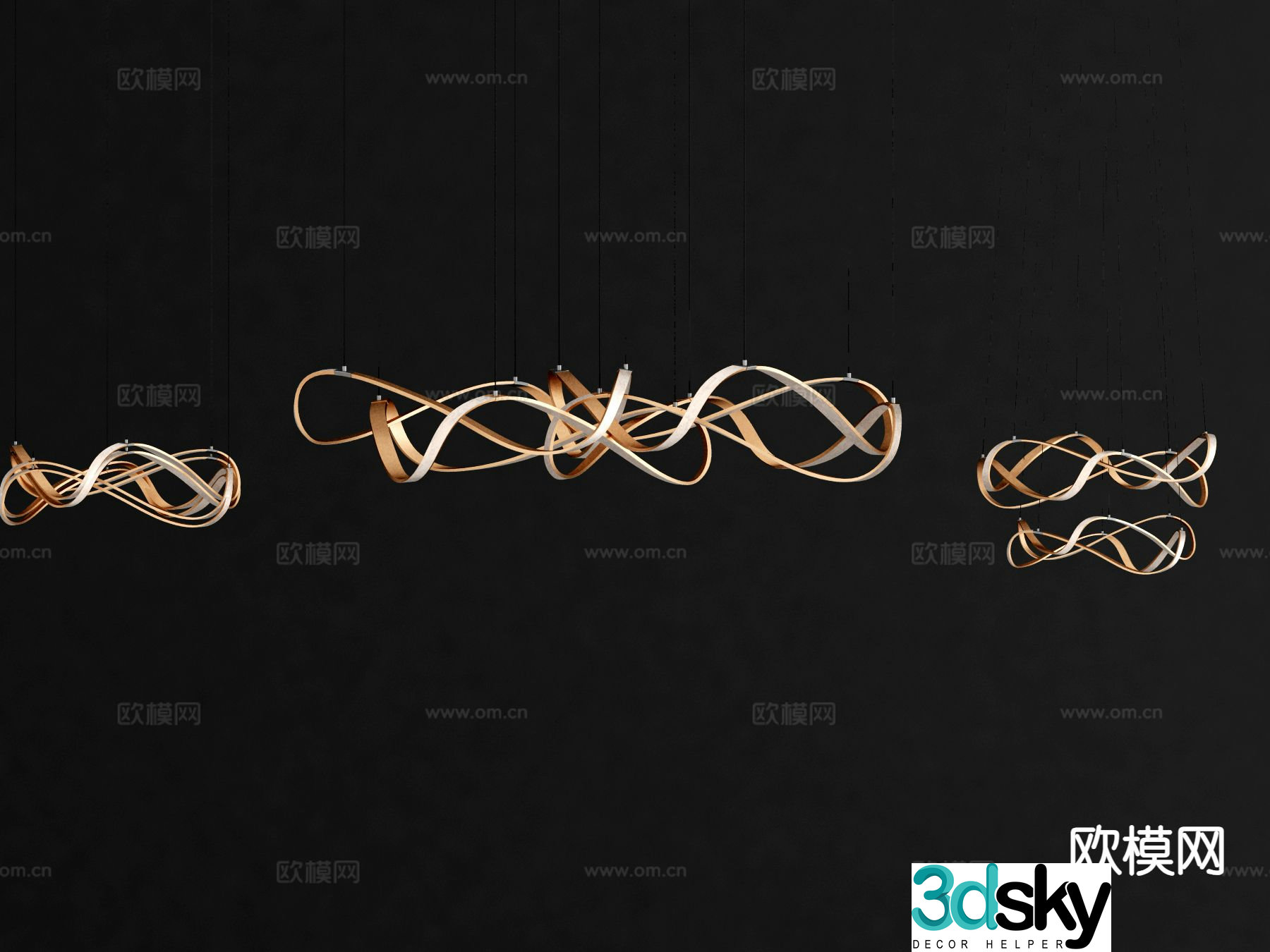 Modern chandelier 3d model