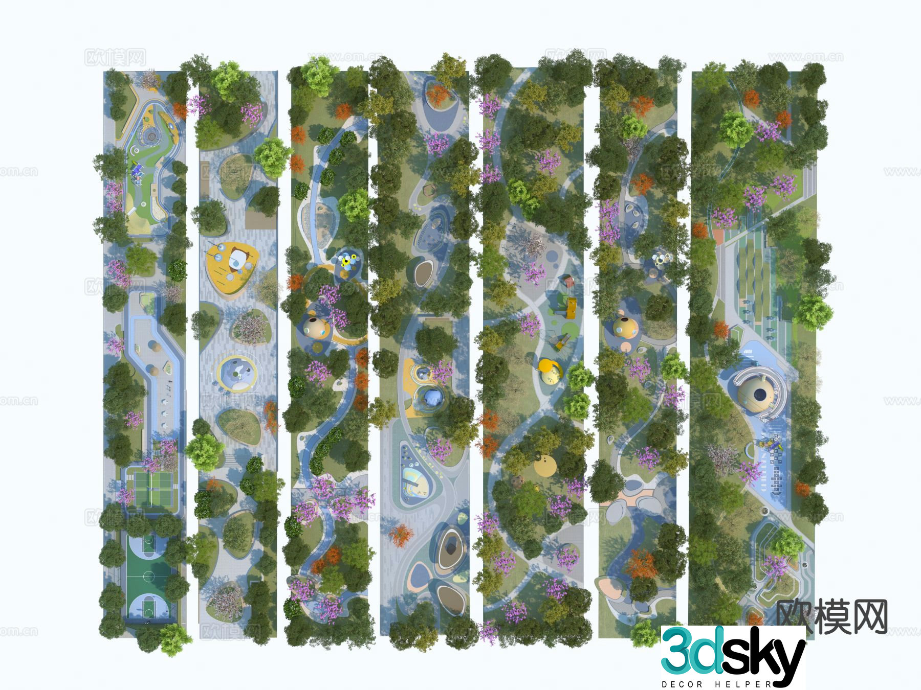 Park micro-topography landscaping climbing platform 3D model