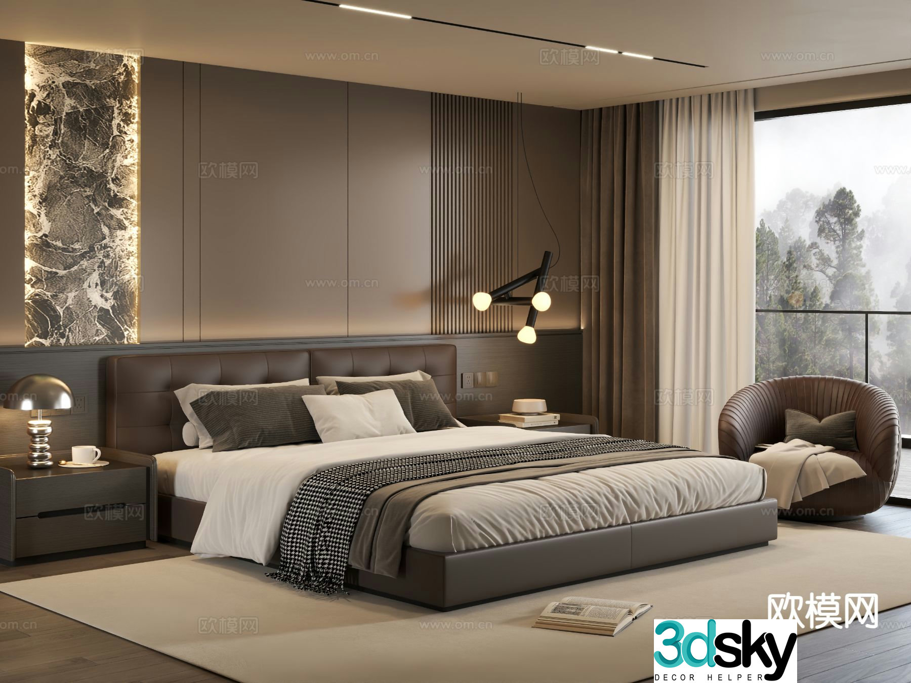 Italian style bedroom master bedroom 3d model