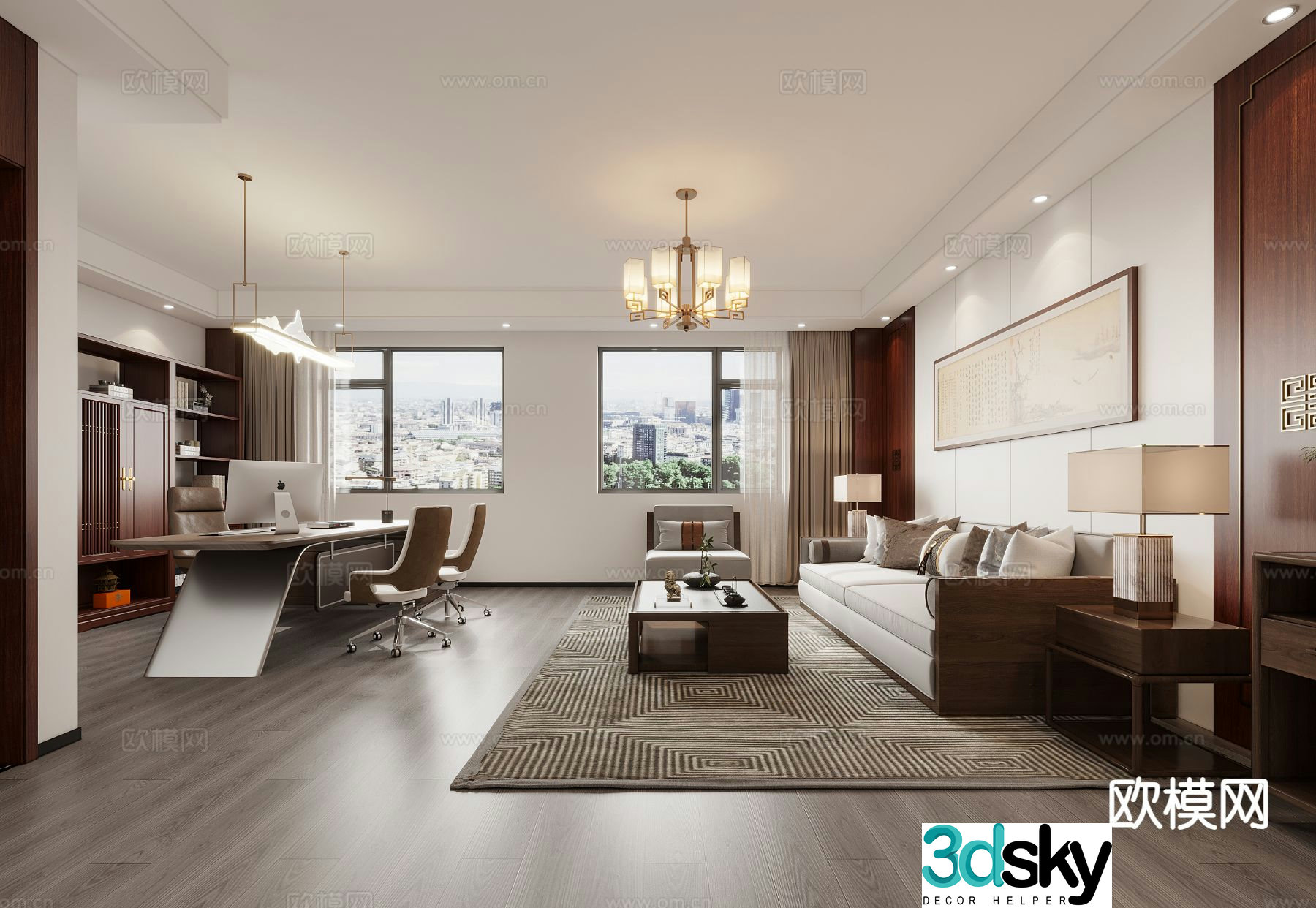 New Chinese style living room 3d model