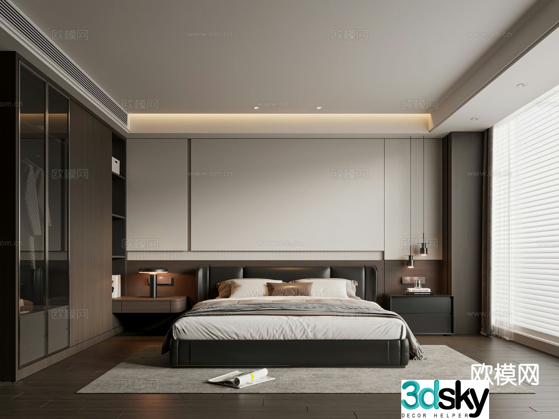 Italian style bedroom master bedroom 3d model