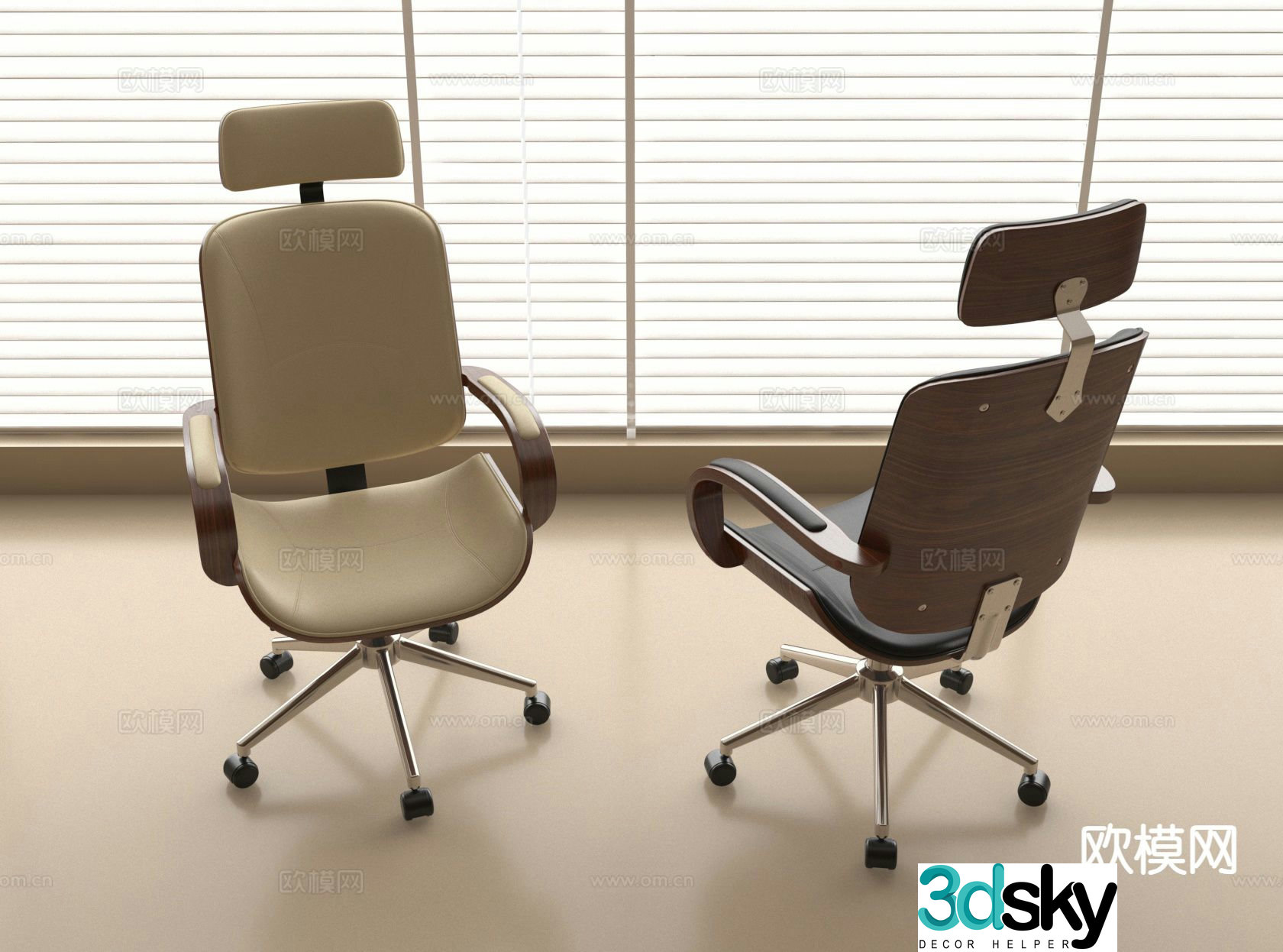 Modern office chair shift chair single chair 3d model
