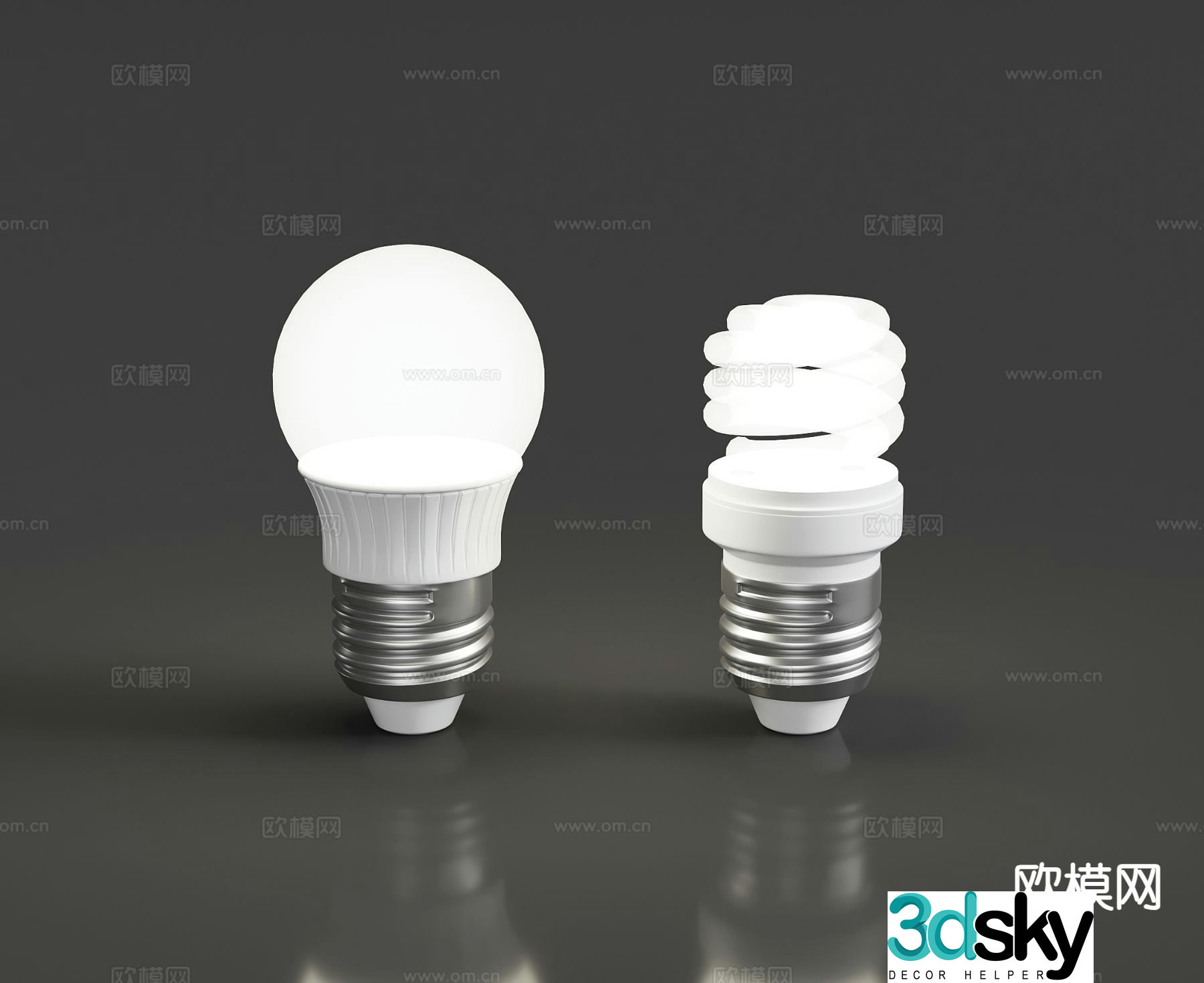 Modern light bulb energy saving lamp 3d model