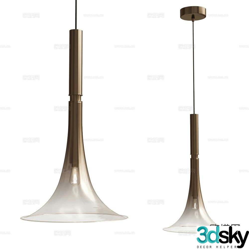 Italamp glass chandelier restaurant chandelier bar chandelier 3d model