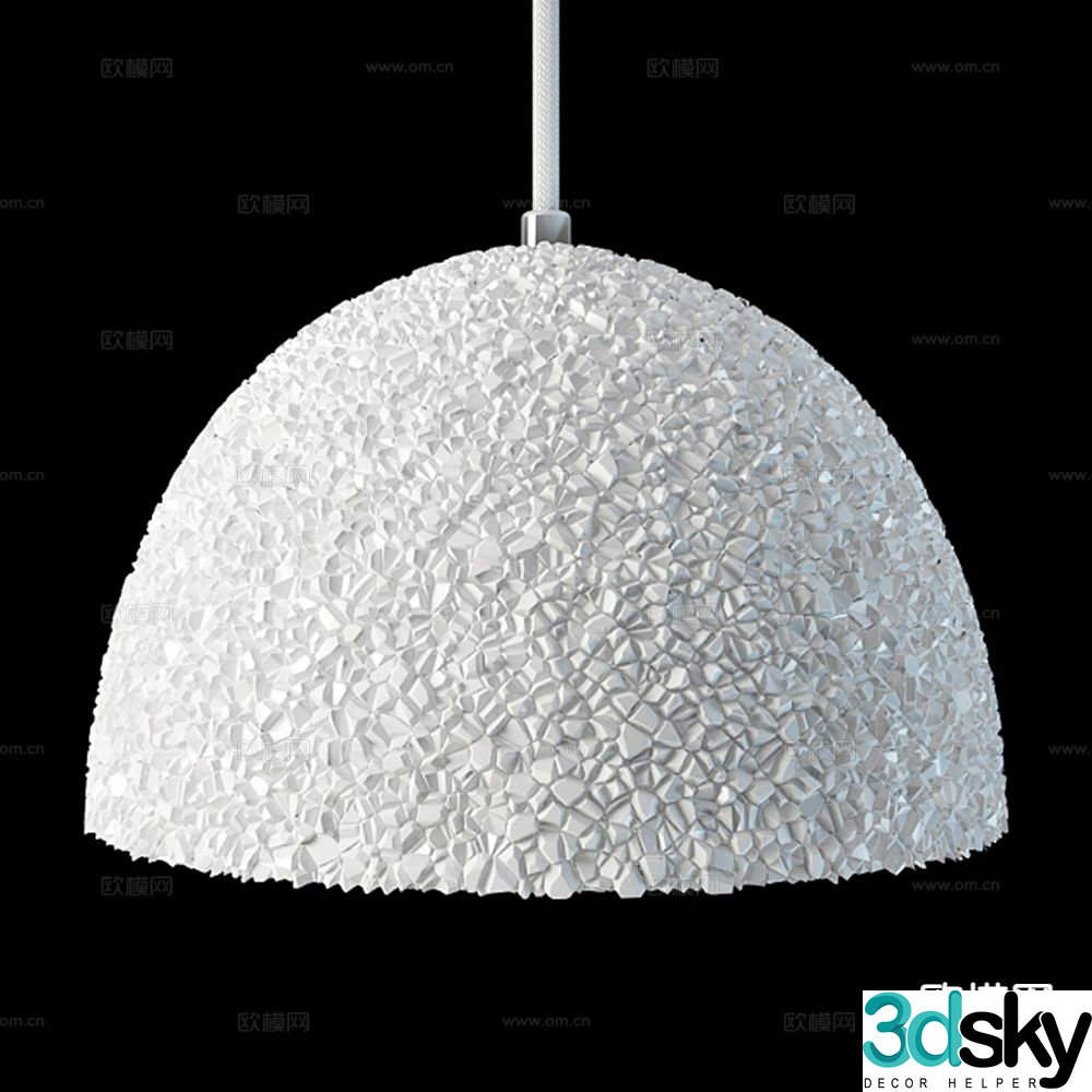 Japanese art chandelier acrylic lamp 3d model