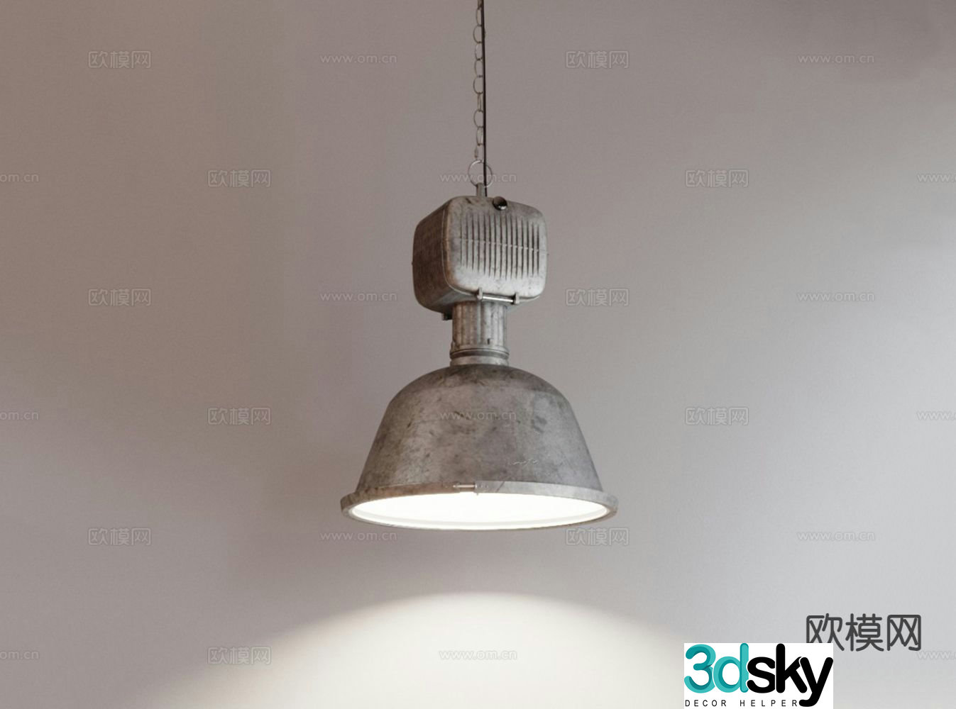 Industrial style chandelier 3d model