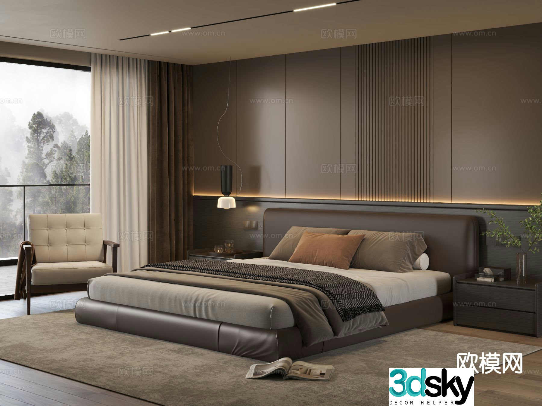Italian style bedroom master bedroom 3d model