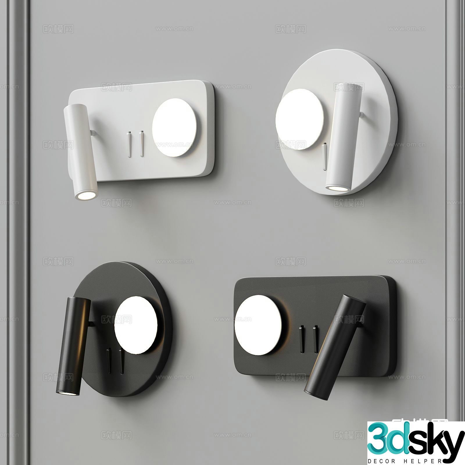 Modern wall lamp metal wall lamp bedside lamp 3d model