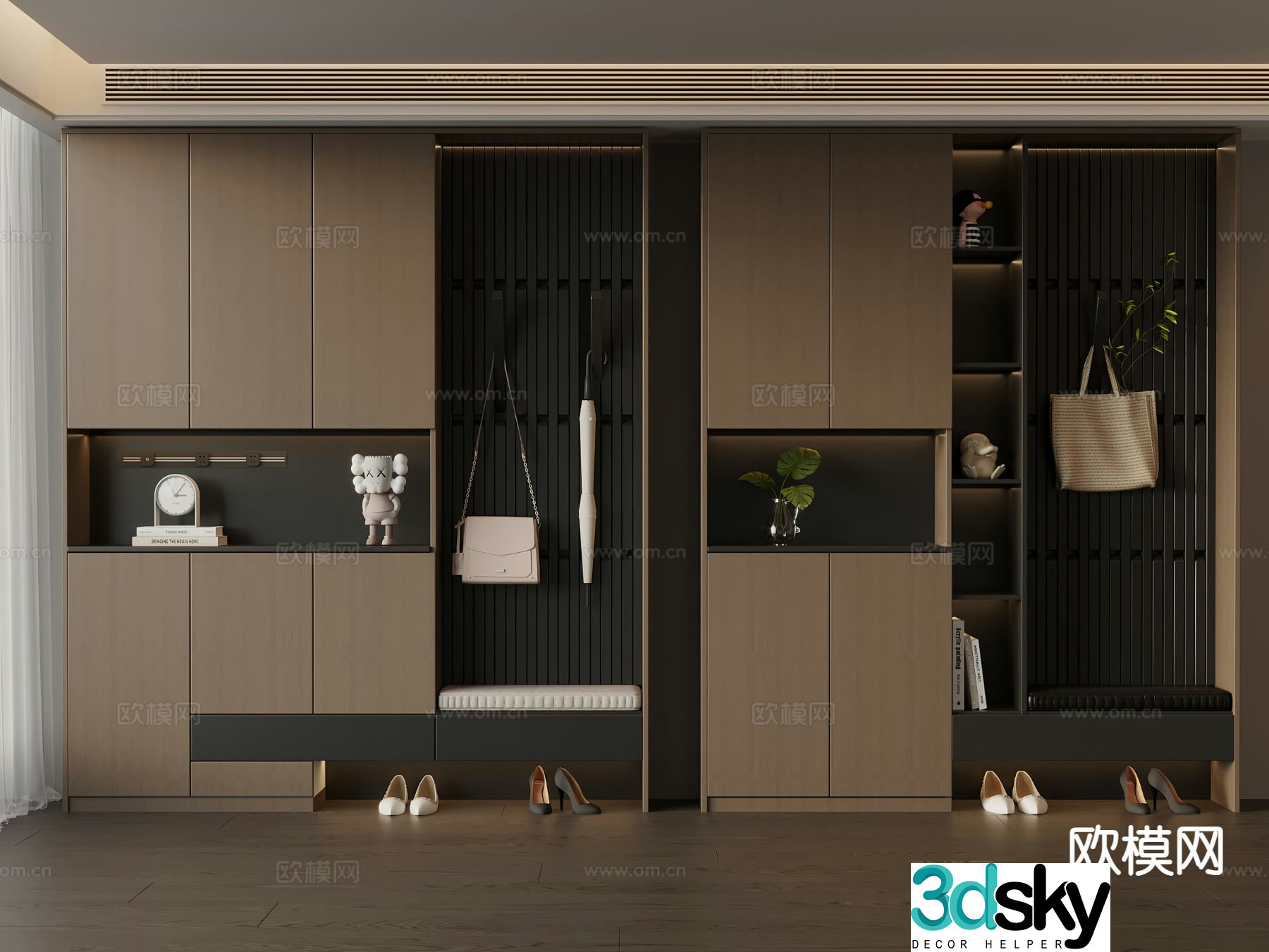 Italian shoe cabinet custom cabinet 3d model