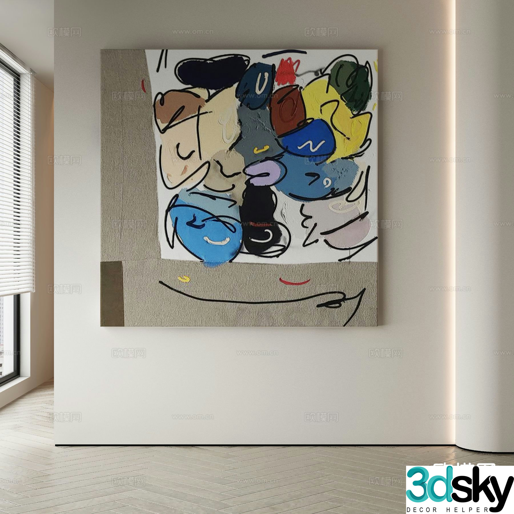Decorative painting texture painting hanging painting 3d model