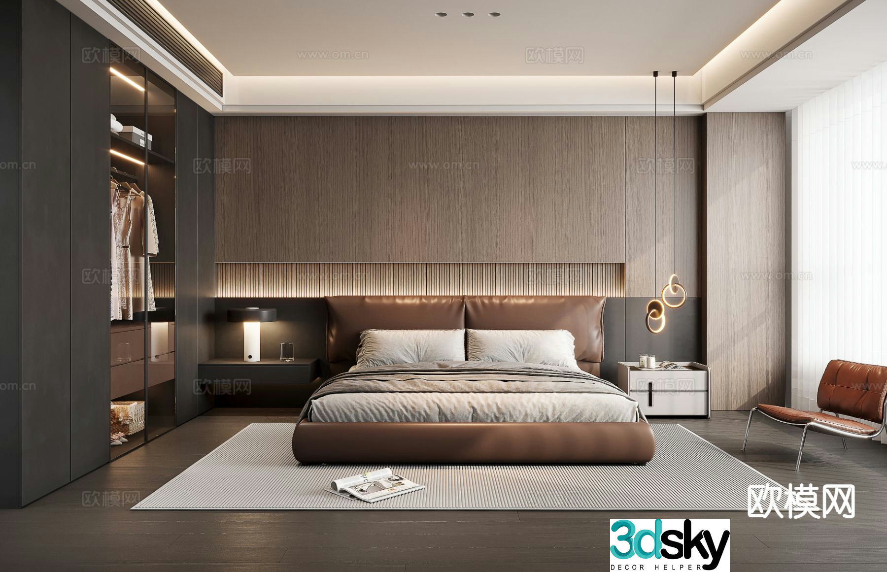 Italian style bedroom master bedroom 3d model