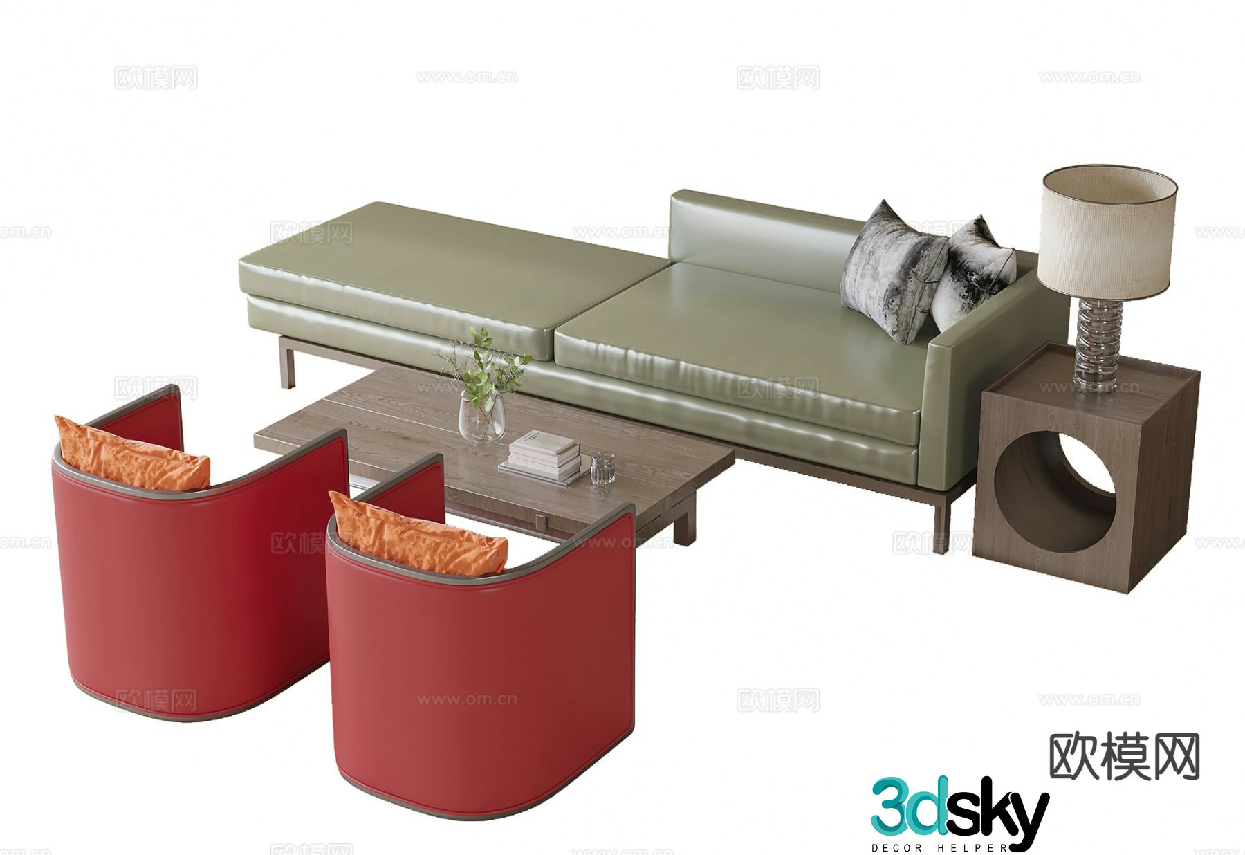 Modern negotiation sofa sales office sofa 3d model