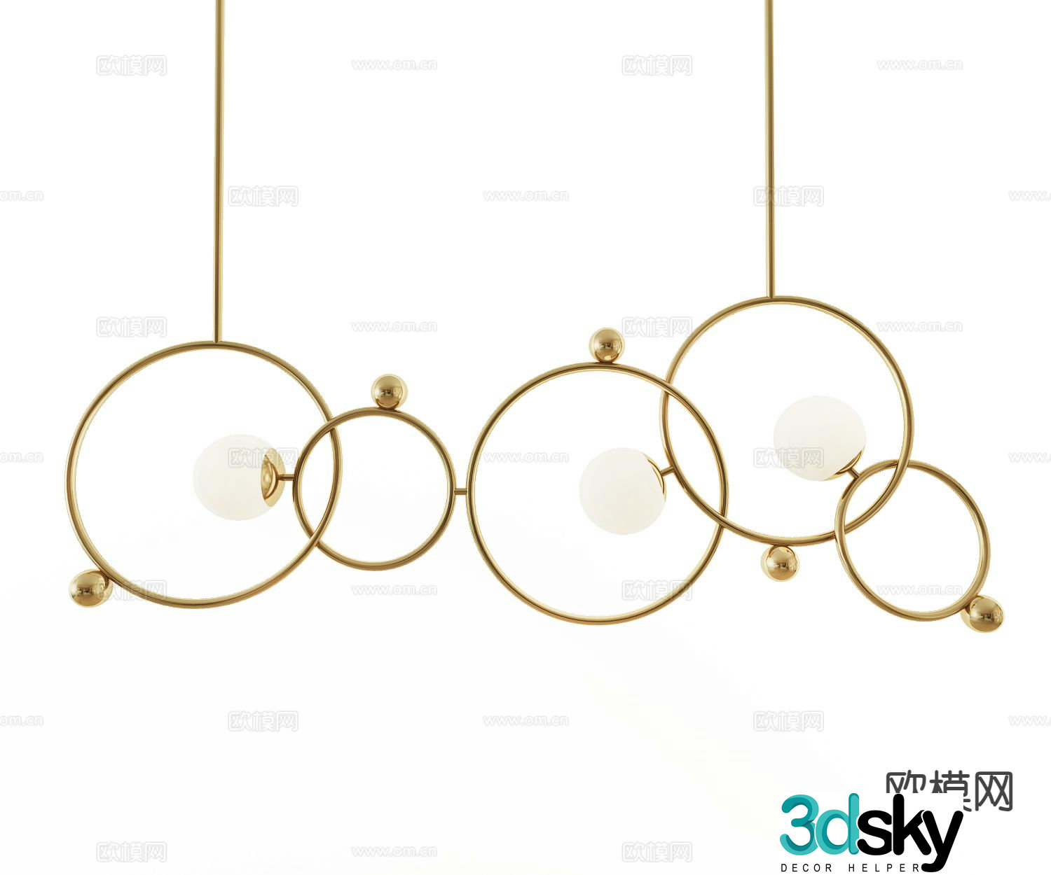 Light luxury chandelier 3d model