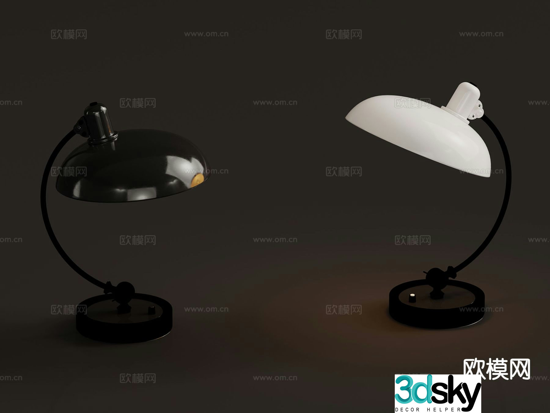 Simple desktop lamp 3d model
