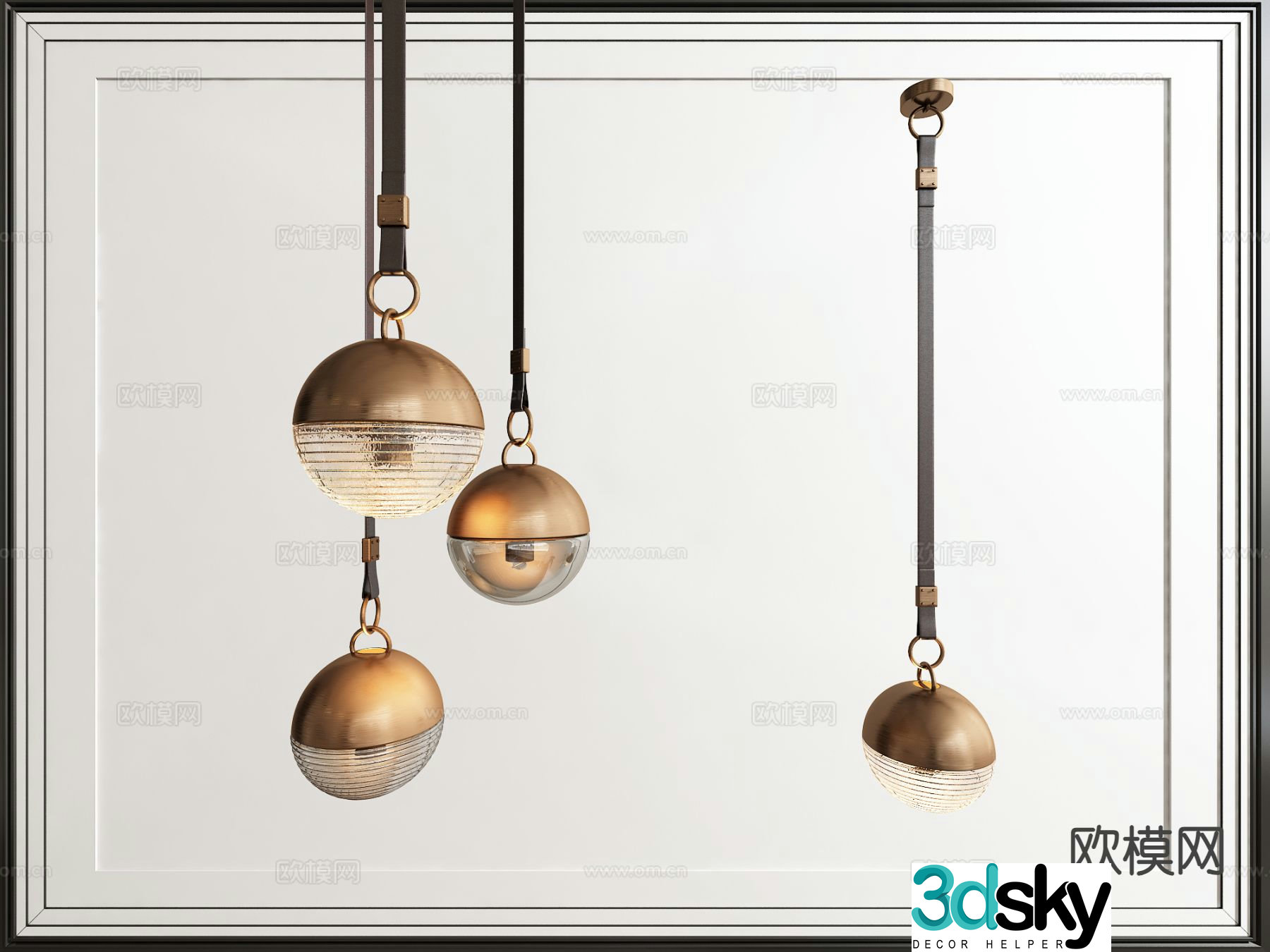 Modern spherical chandelier small chandelier 3d model