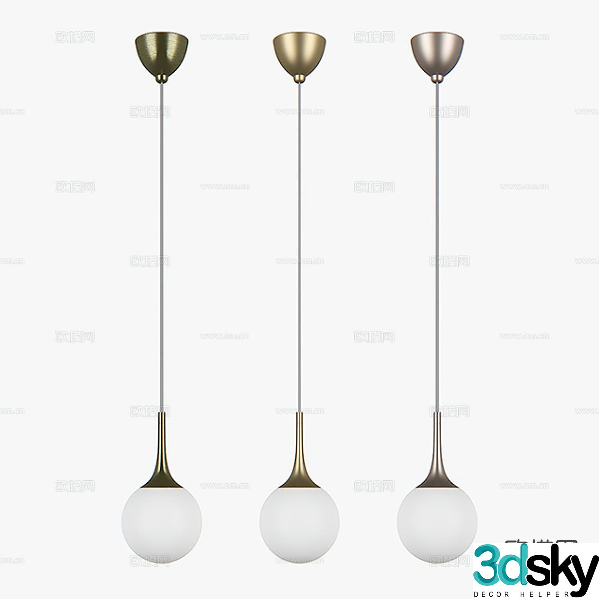 Modern spherical chandelier 3d model