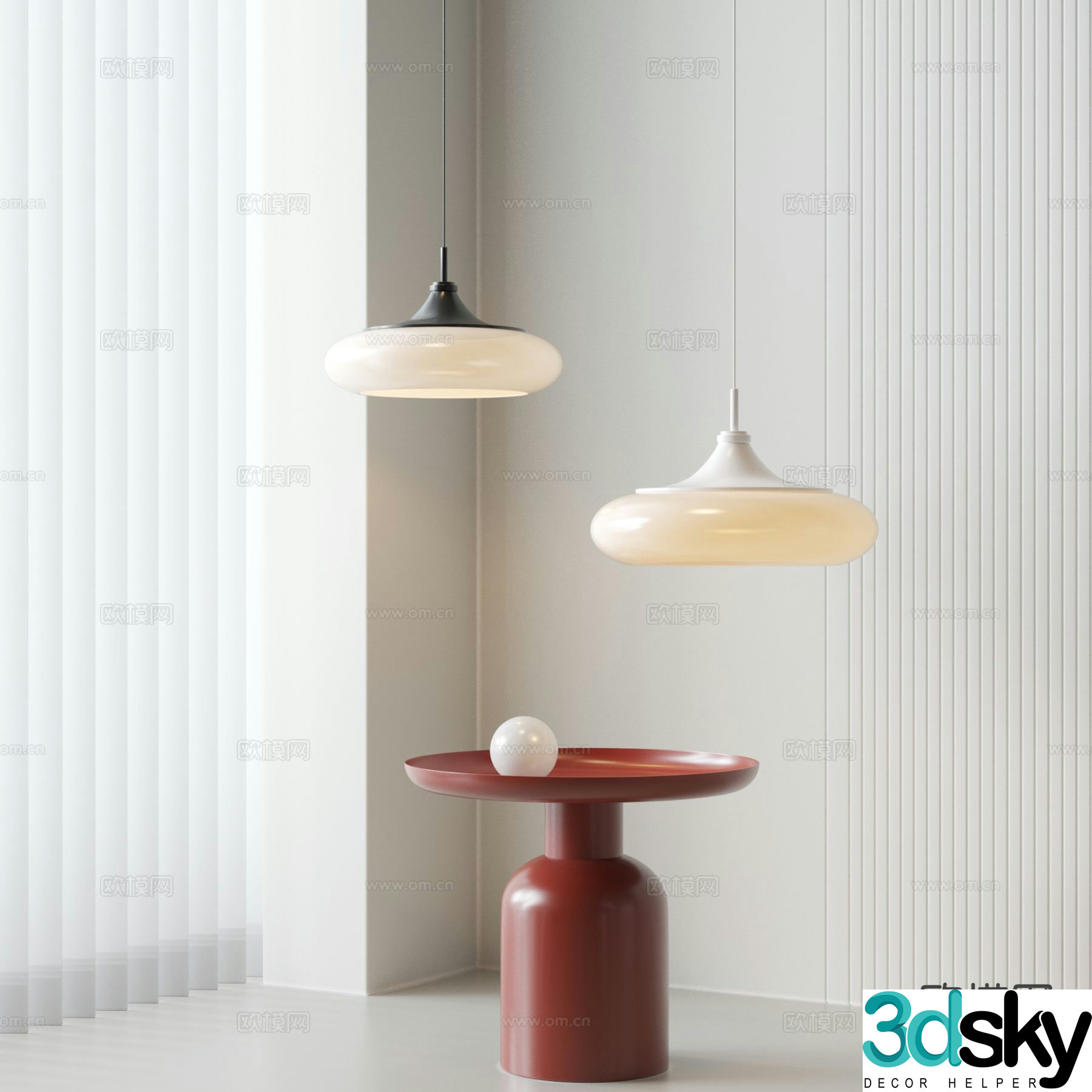 Cream style small chandelier bedside small chandelier 3d model