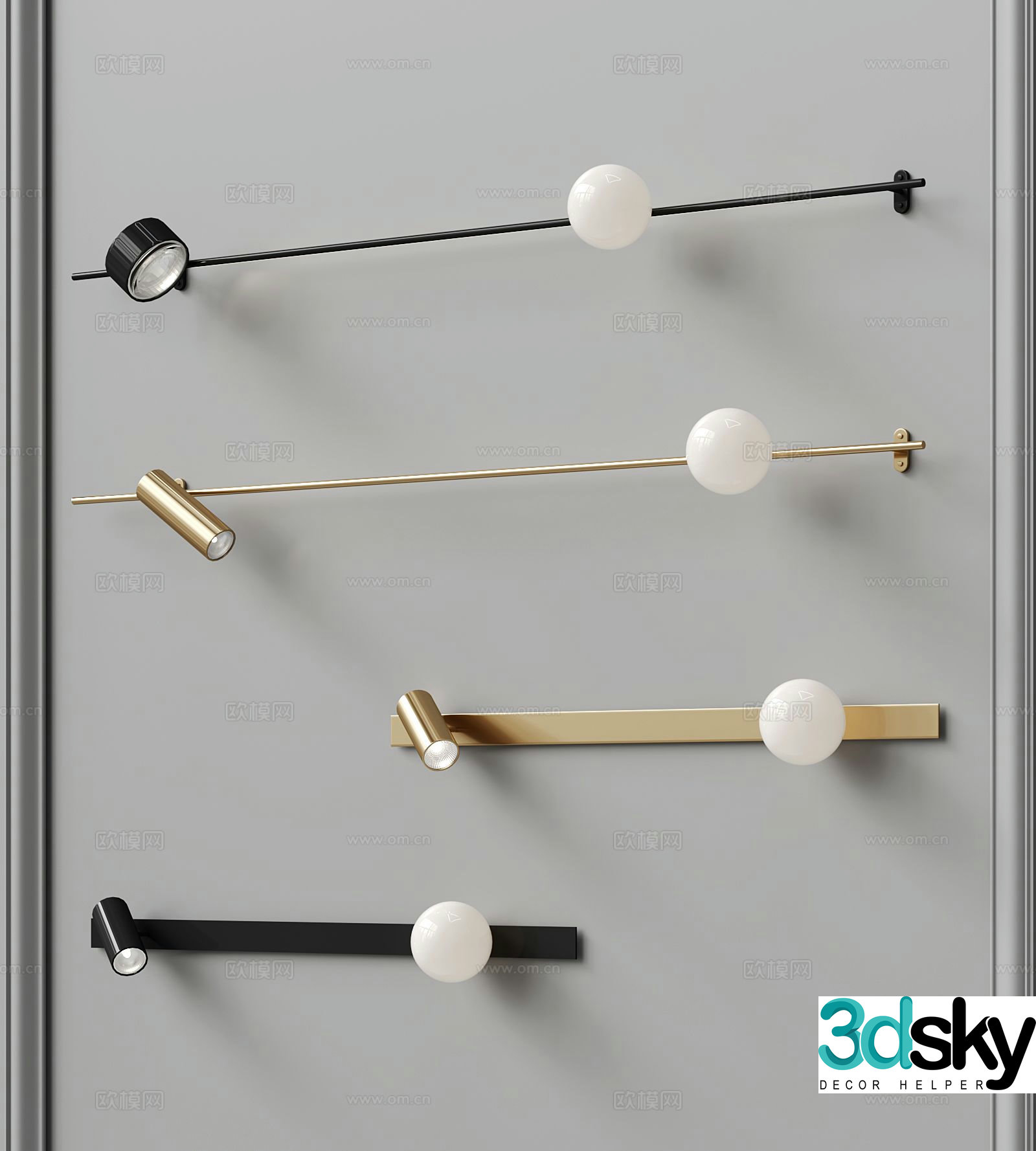 Modern wall light metal wall light 3d model