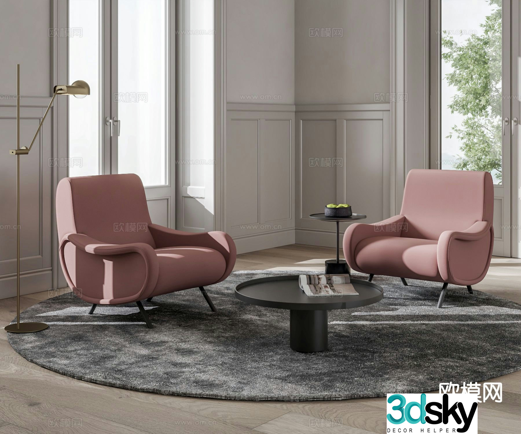 Cassina Lady armchair single sofa chair lady chair 3d model