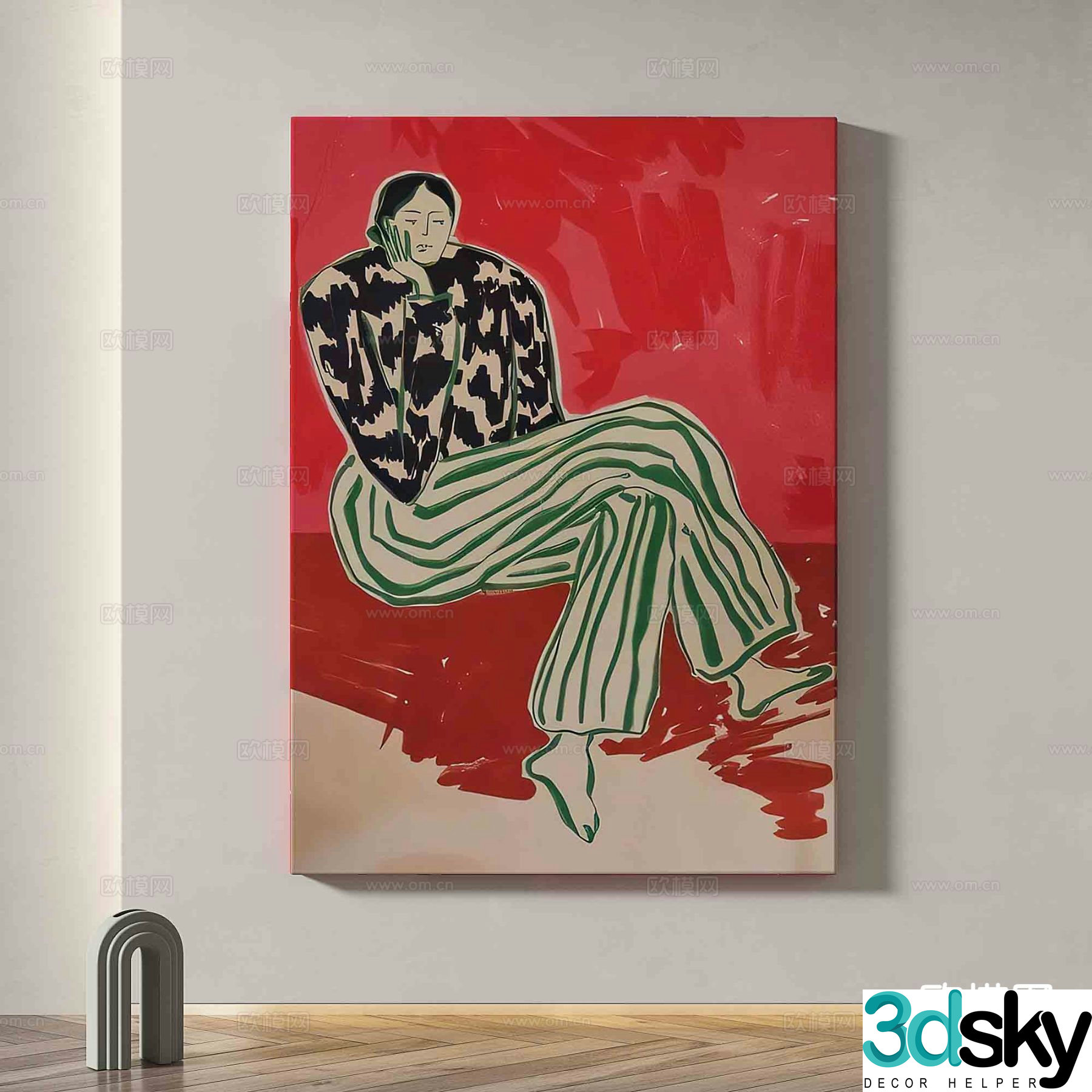 Modern art painting decorative painting 3d model