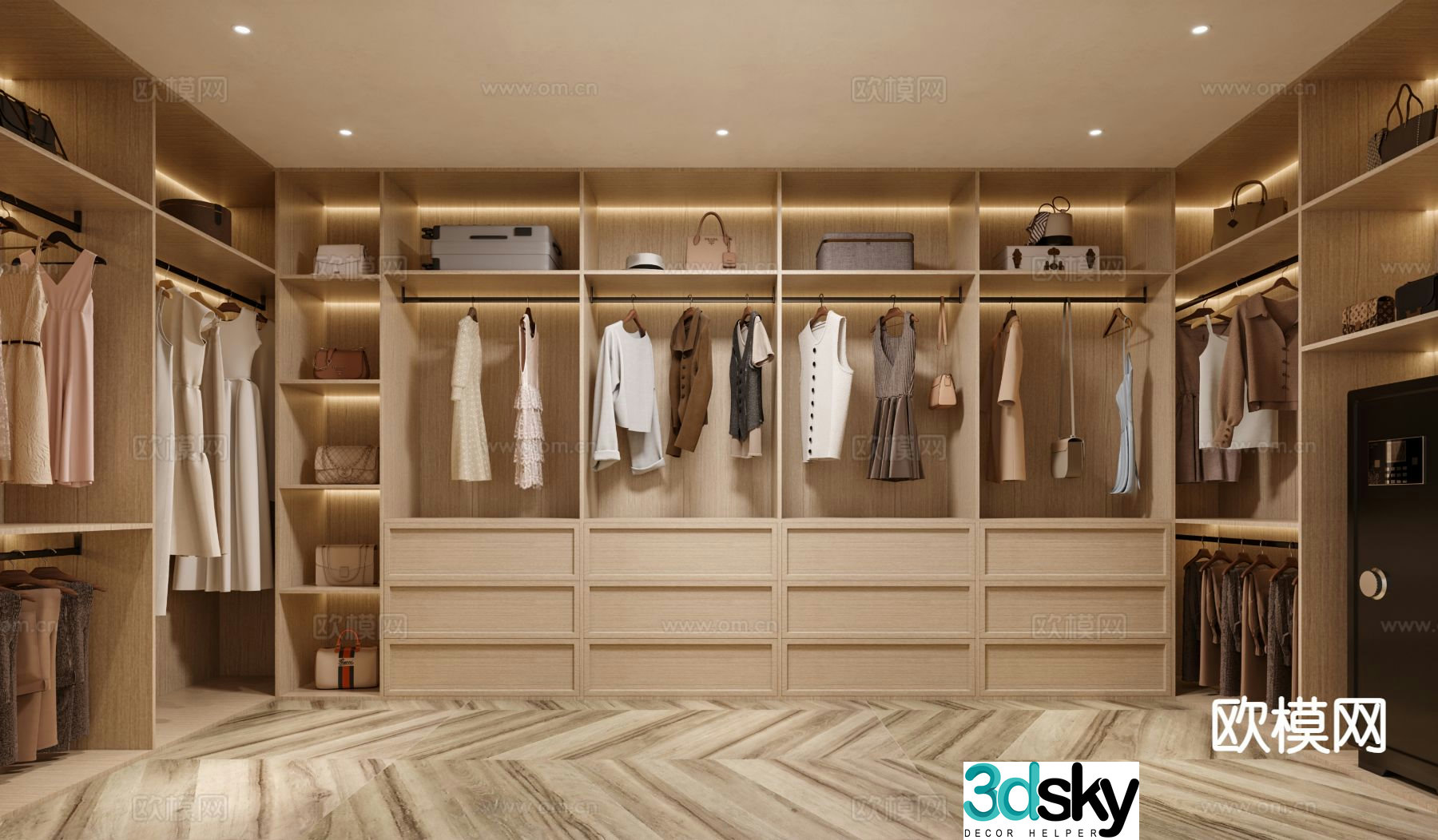 Modern cloakroom 3d model