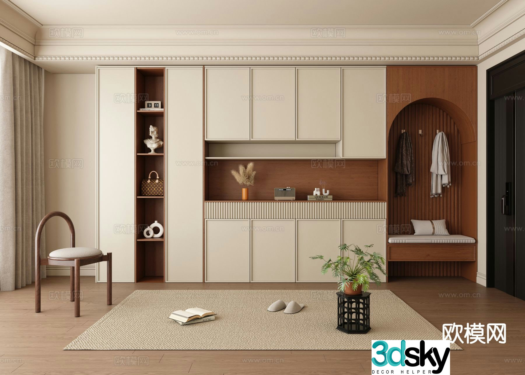 Medieval style shoe cabinet 3D model
