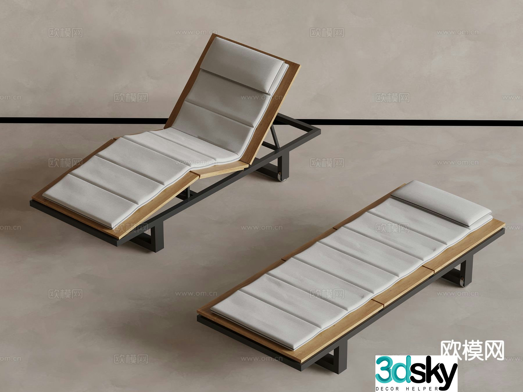 Leisure recliner folding recliner 3d model