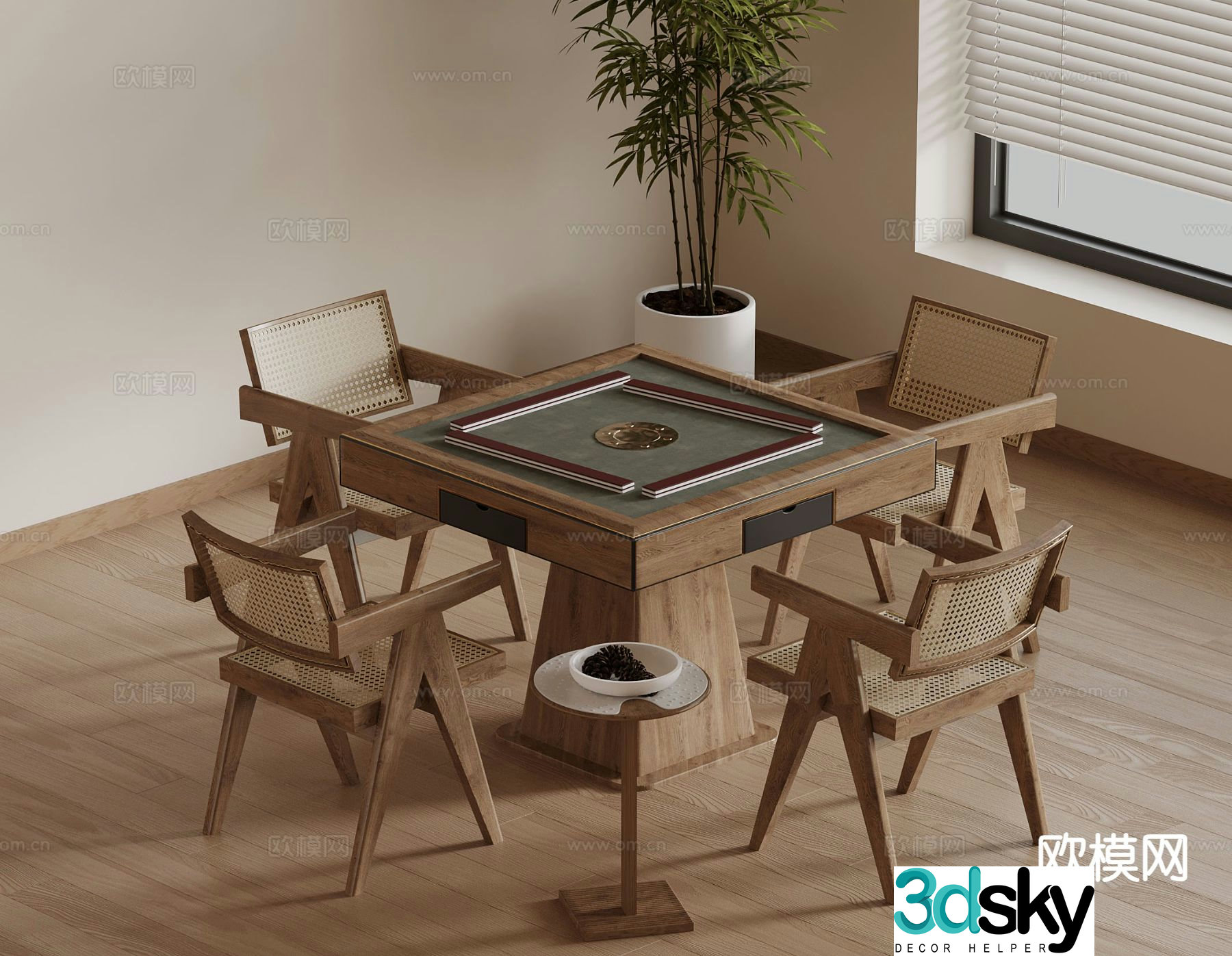 New Chinese chess and card table Mahjong table 3D model