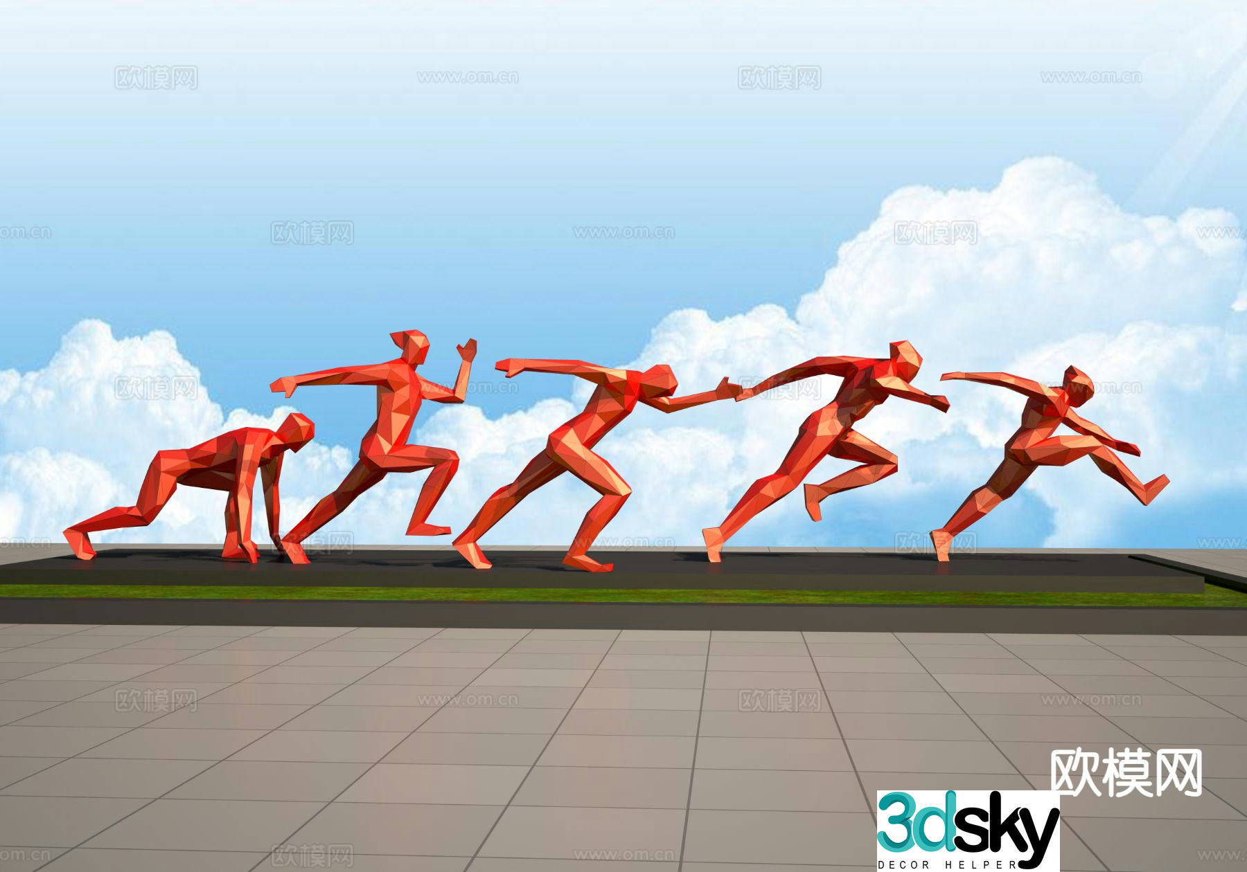 Landscape Sculpture Movement Sculpture 3D Model