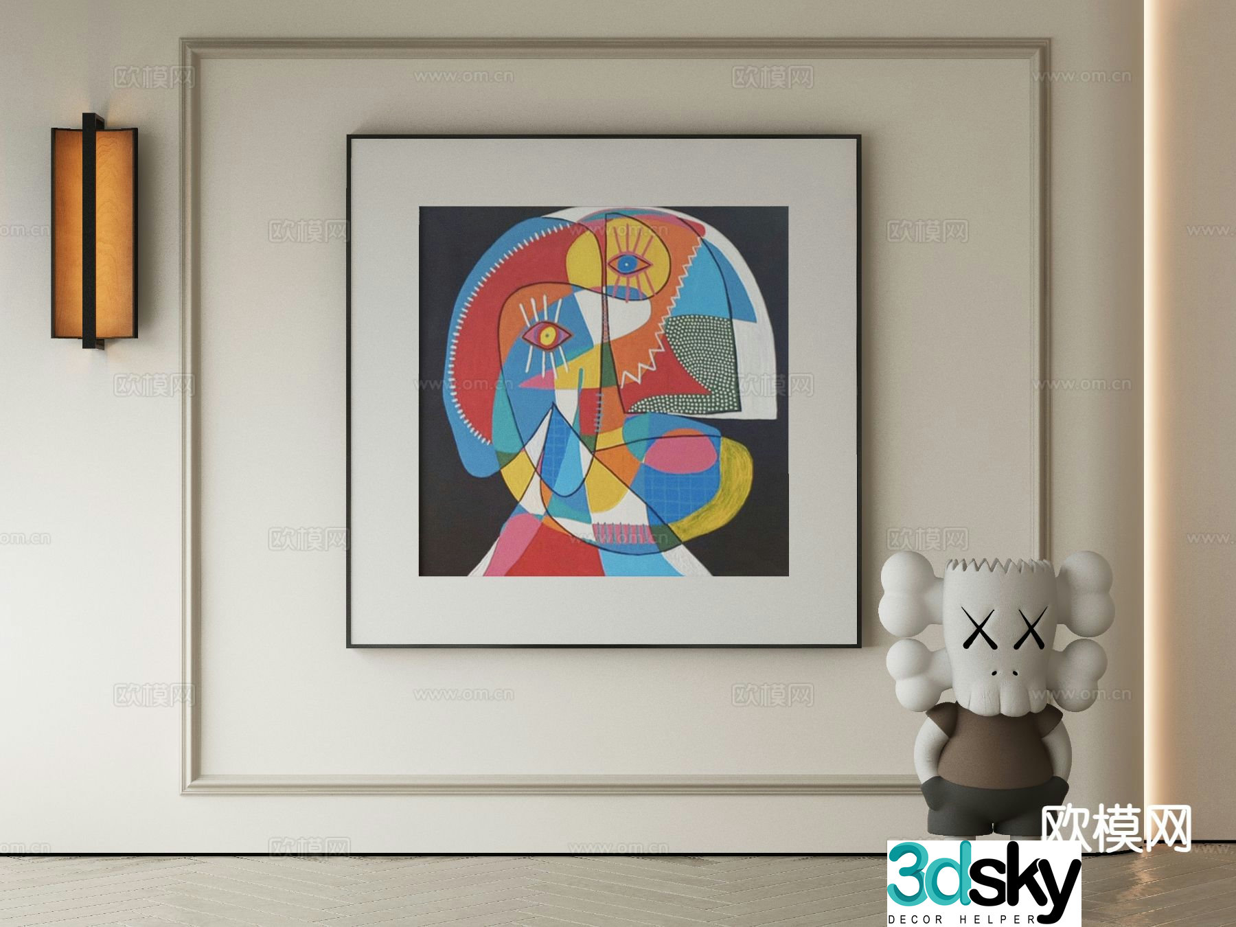 Modern abstract painting decorative painting 3d model