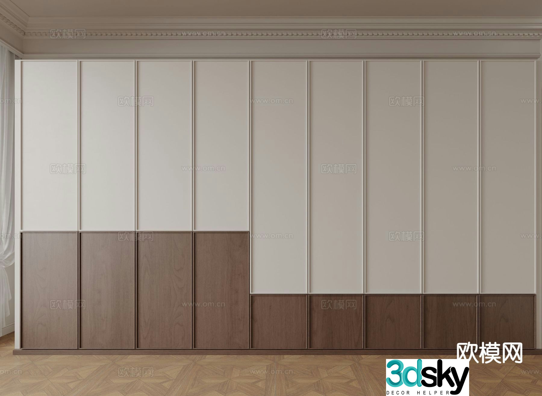 Medieval style segmented wardrobe 3D model