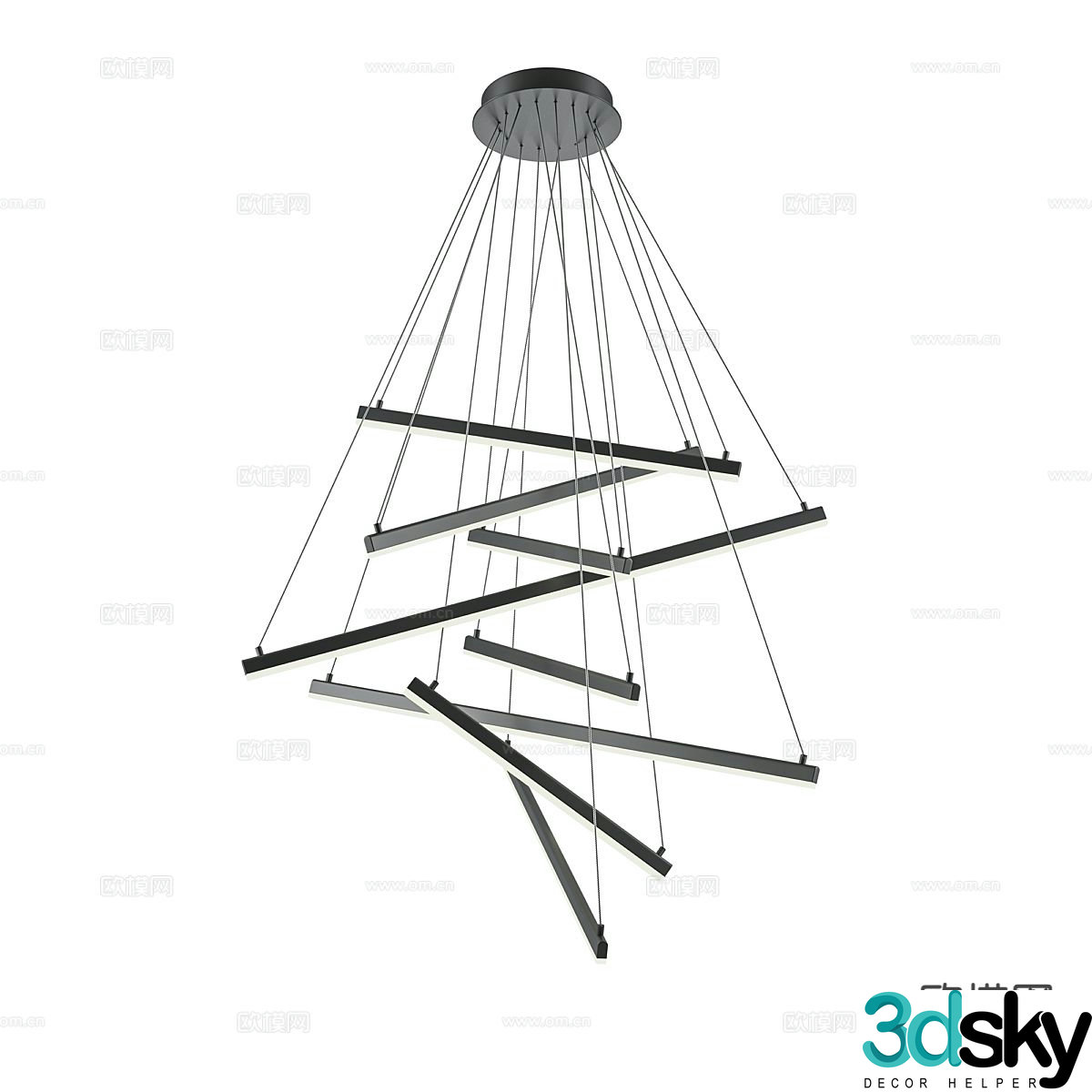 Light luxury chandelier 3d model
