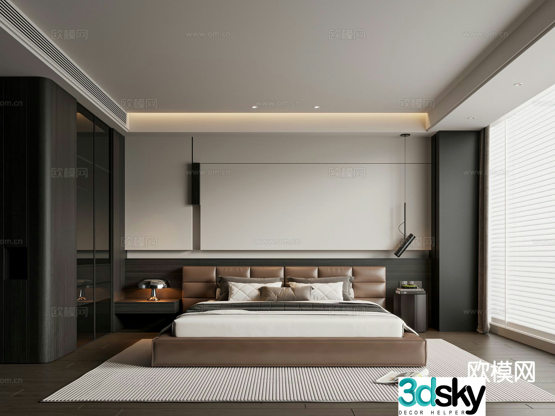 Italian style bedroom master bedroom 3d model